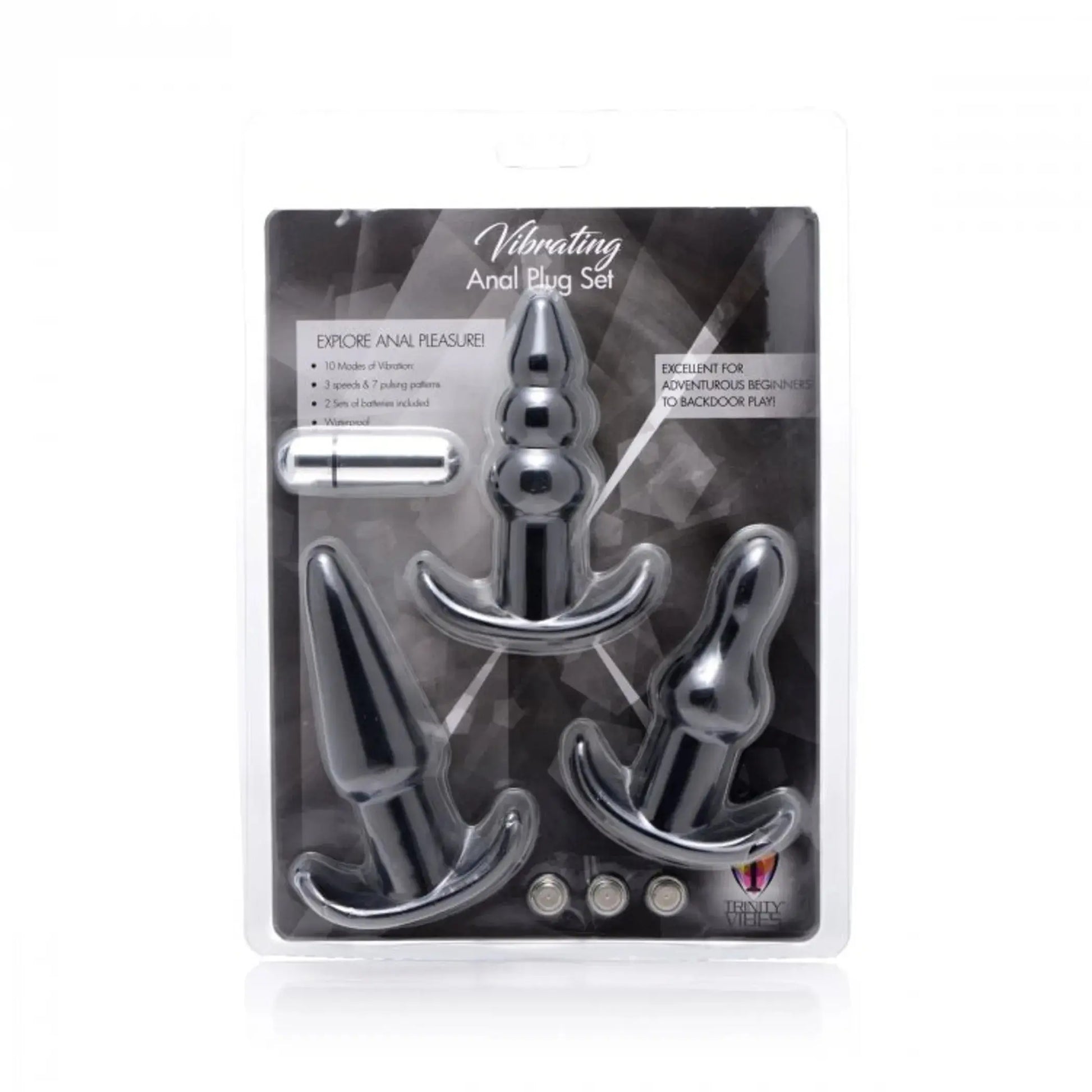 Trinity Vibes 4-Piece Vibrating Anal Plug Set XR Brands