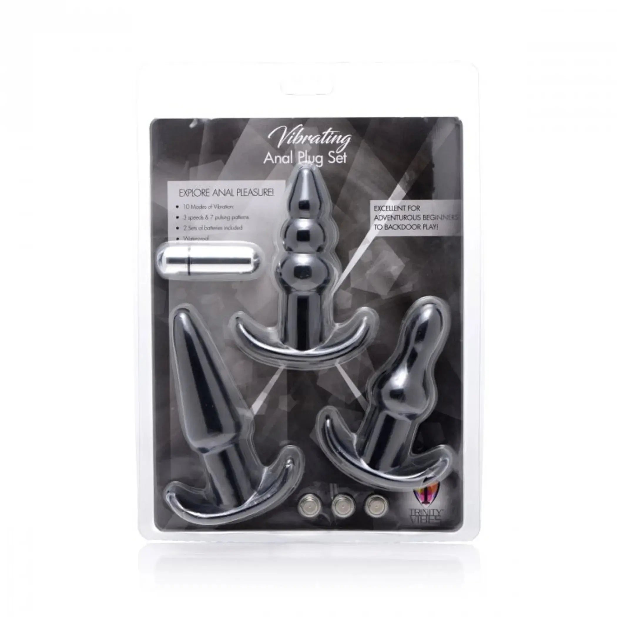 Trinity Vibes 4-Piece Vibrating Anal Plug Set XR Brands