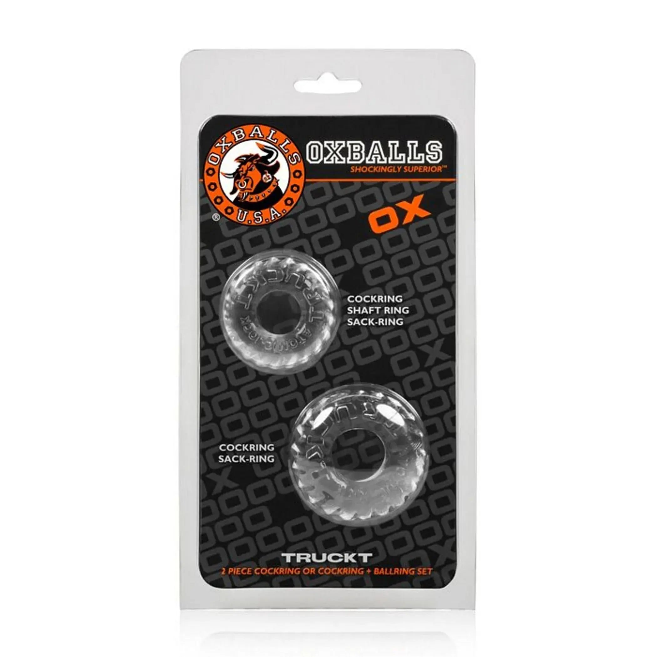 Truckt 2-Piece Clear Cock Ring Set OXBALLS