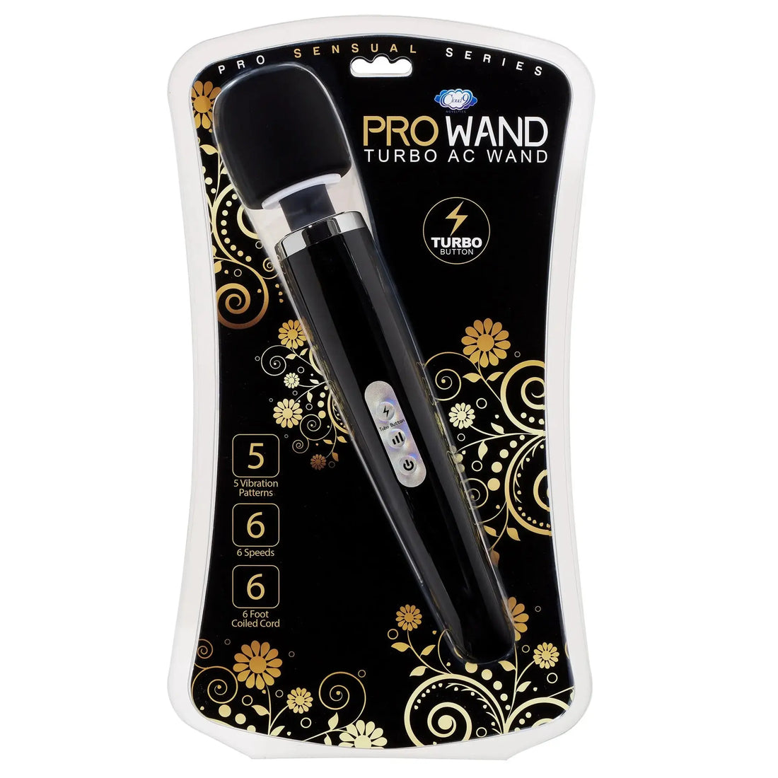 Turbo AC Power Wand Black Pro Sensual Series Cloud 9 Novelties