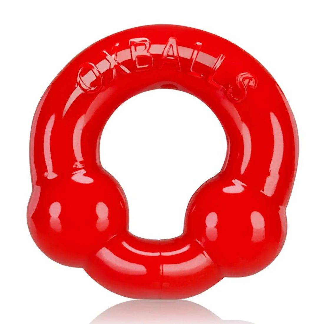 Ultra Balls Cock Ring 2-Pack Steel and Red OXBALLS