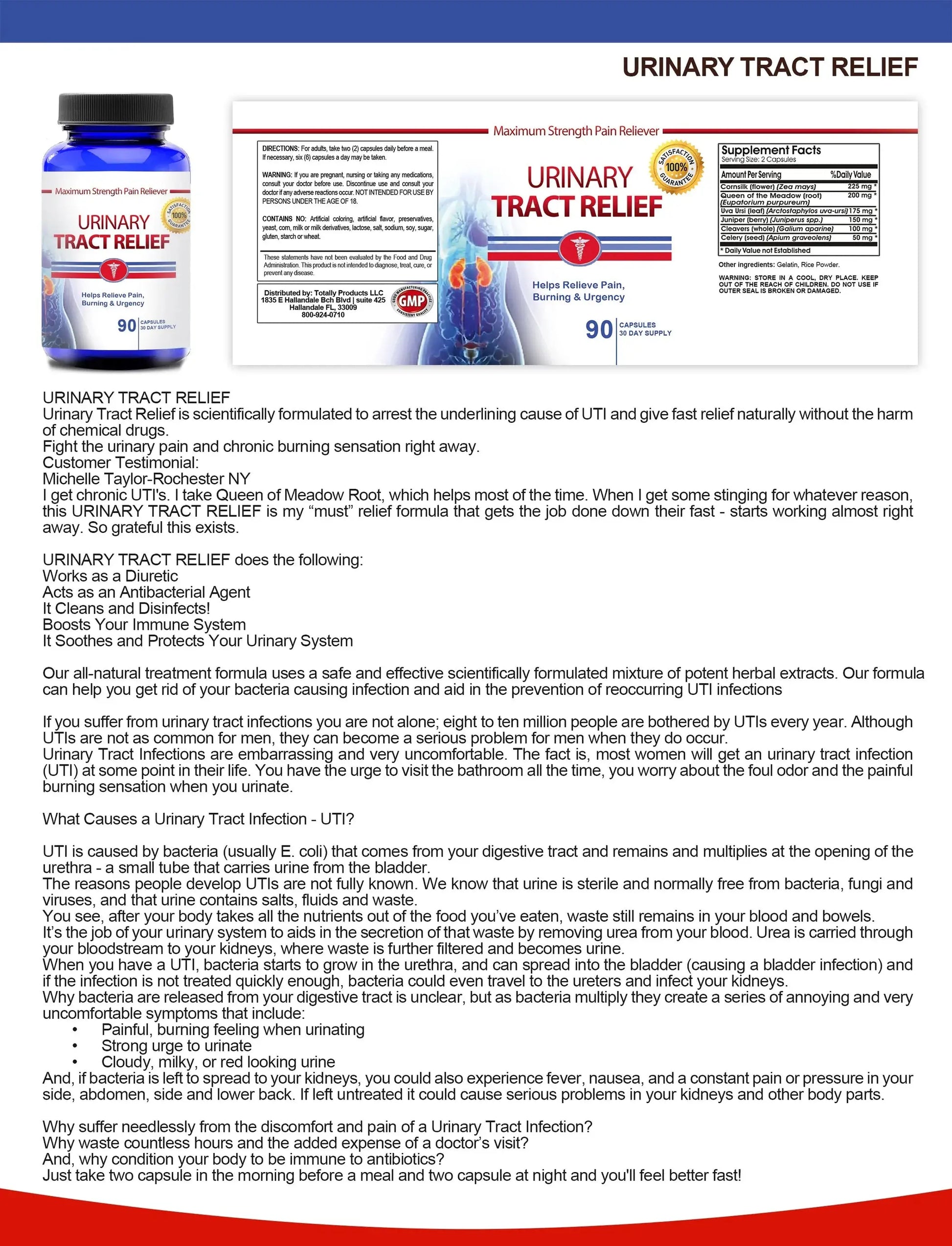 Urinary Tract Relief Capsules Totally Products