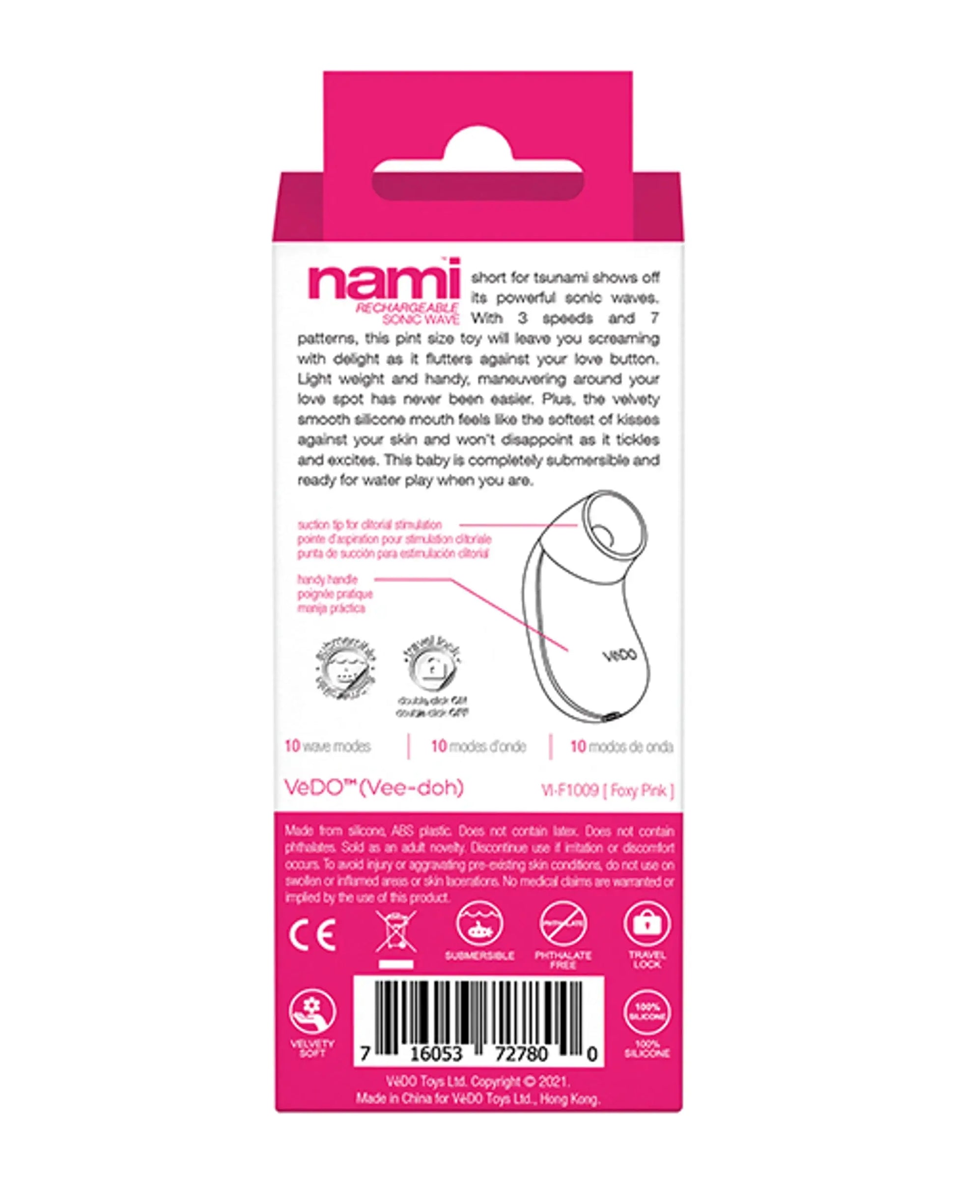 VEDO NAMI SONIC VIBE FOXY PINK RECHARGEABLE Vedo