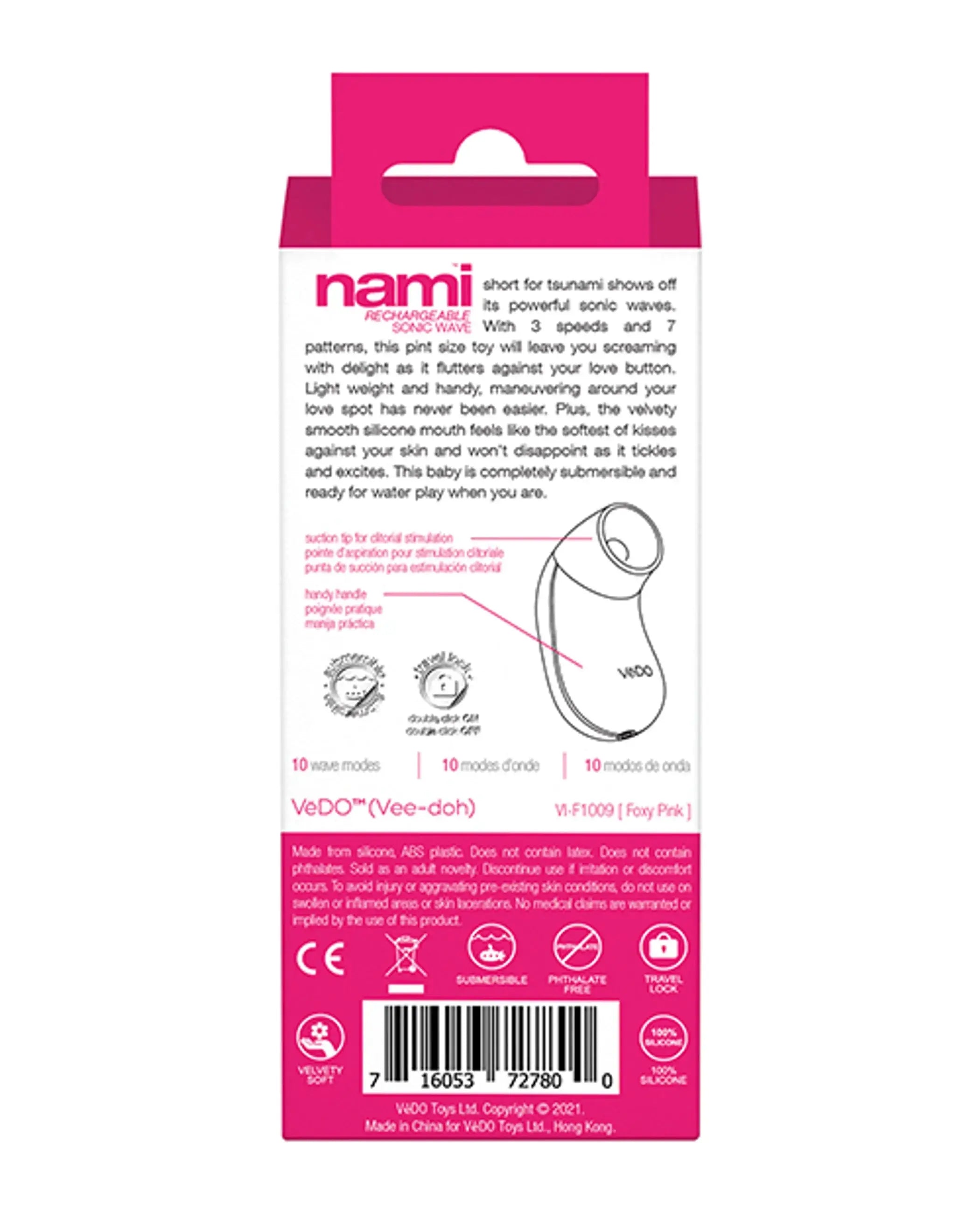 VEDO NAMI SONIC VIBE FOXY PINK RECHARGEABLE Vedo