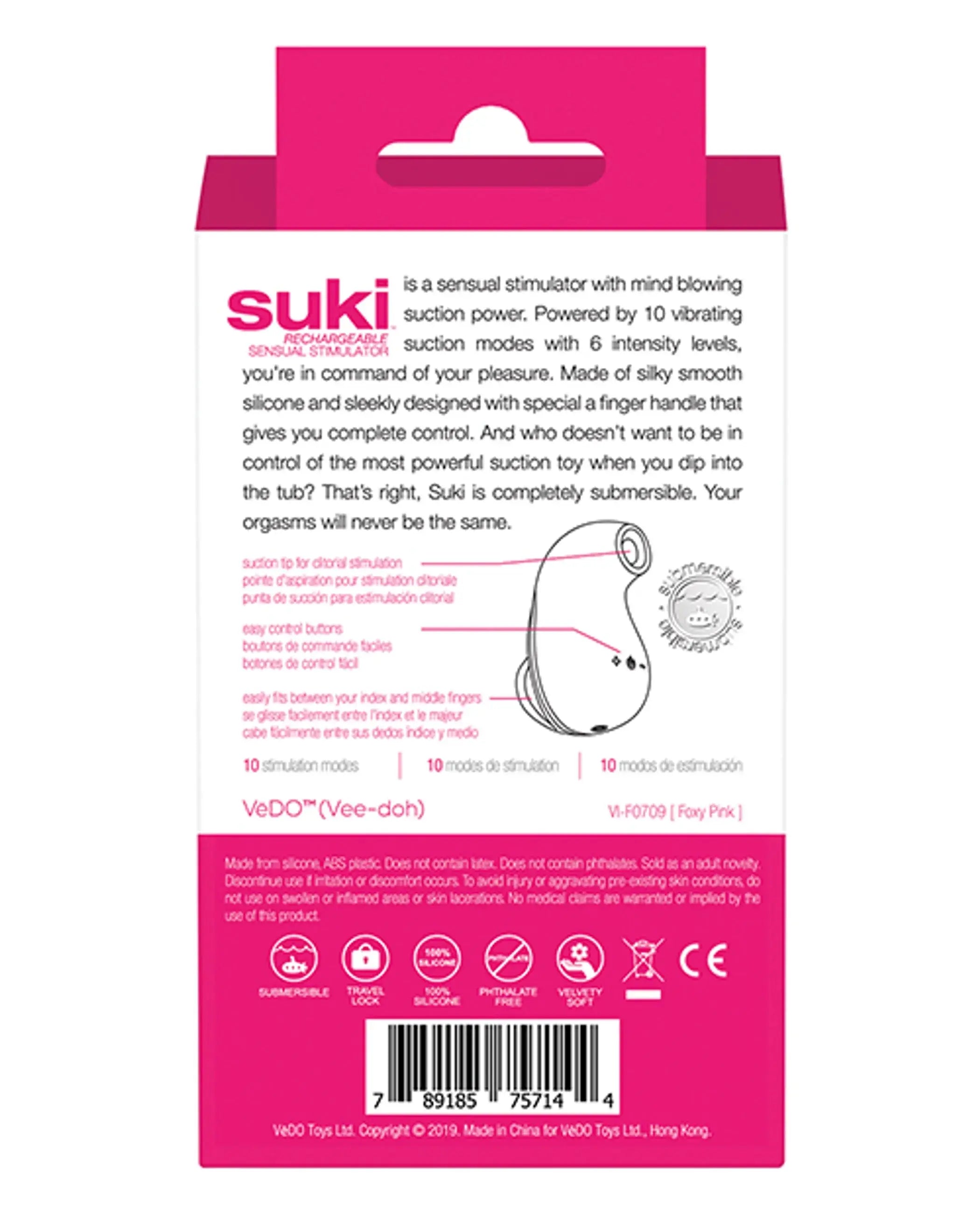 VEDO SUKI RECHARGEABLE SONIC VIBE FOXY PINK Vedo