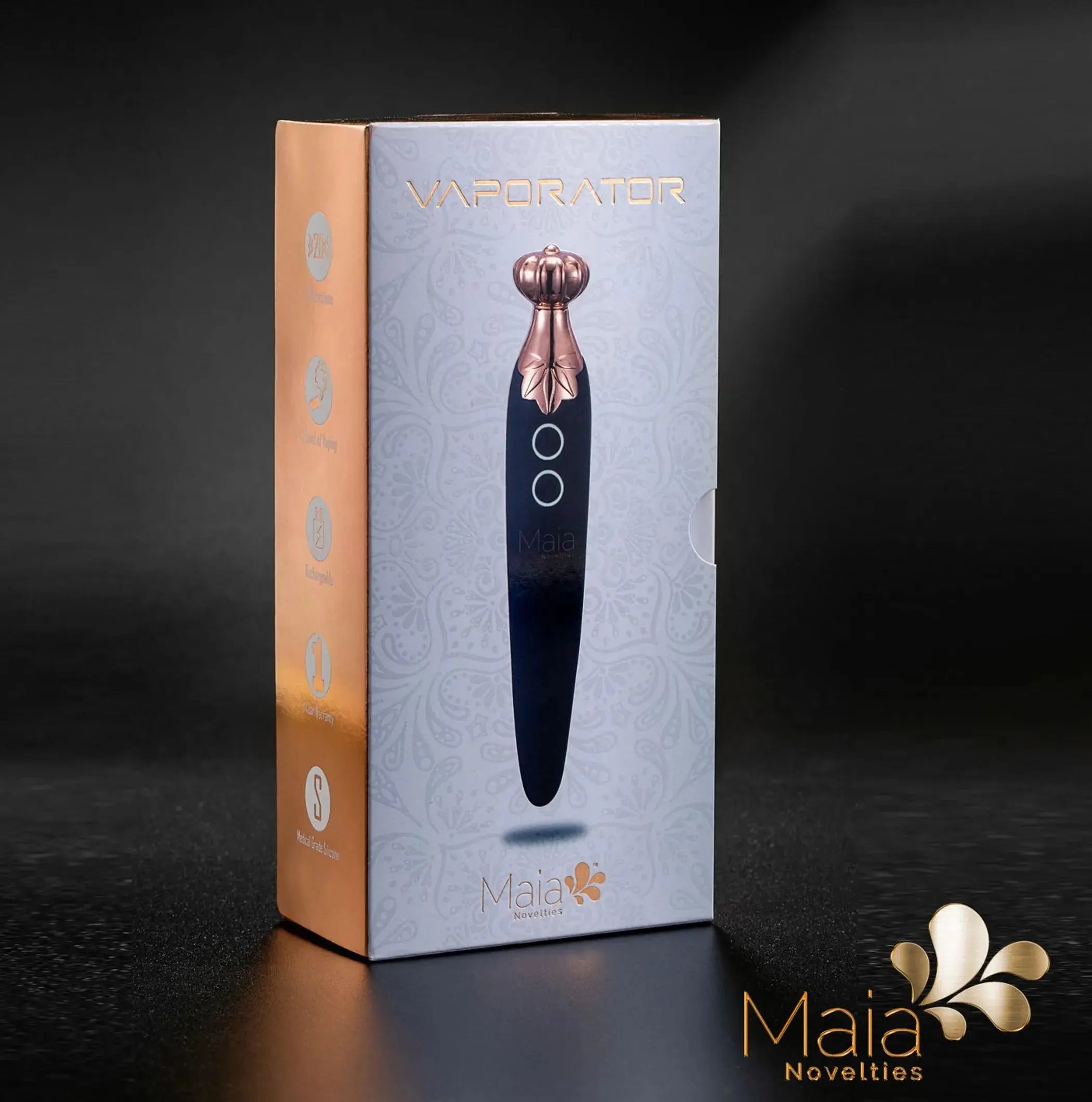 Vaporator Vibrating Silicone Rechargeable Vape Black Maia Toys