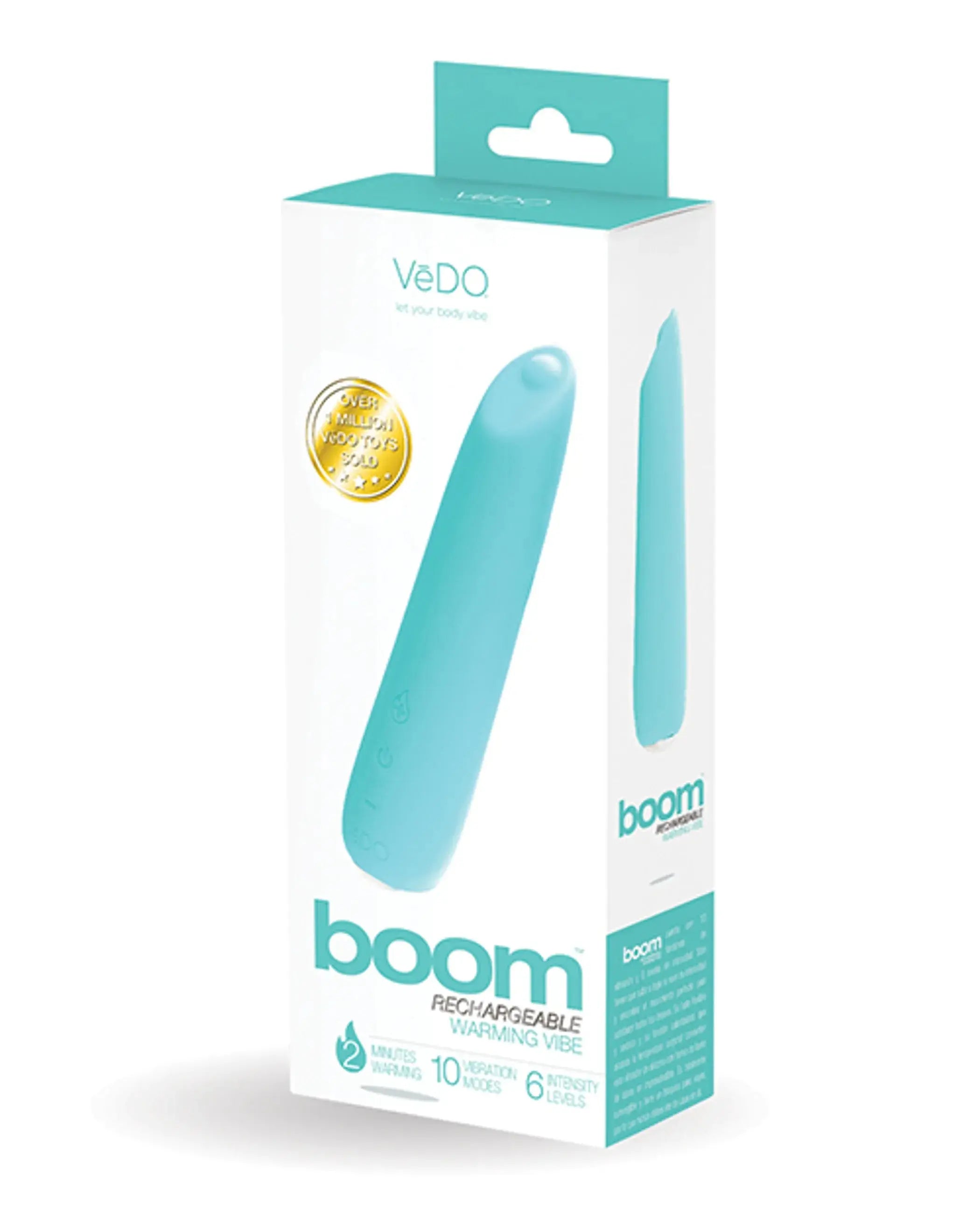 Vedo Boom Rechargeable Warming Vibe Tease Me Turquoise Vedo