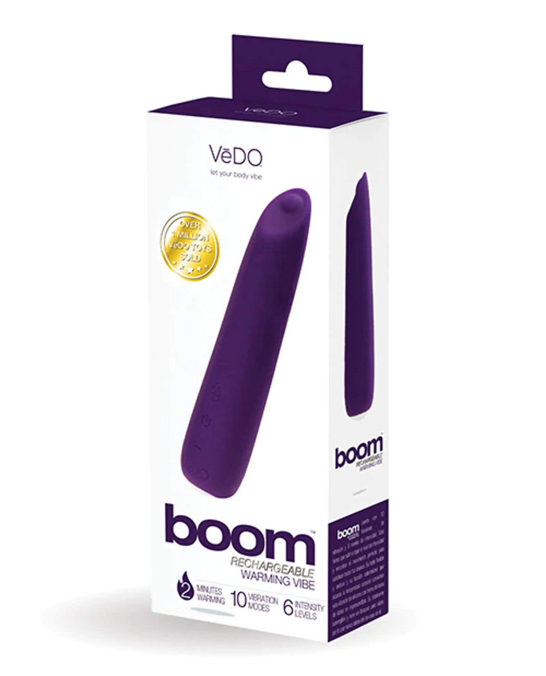 Vedo Boom Rechargeable Warming Vibrator Deep Purple Vedo