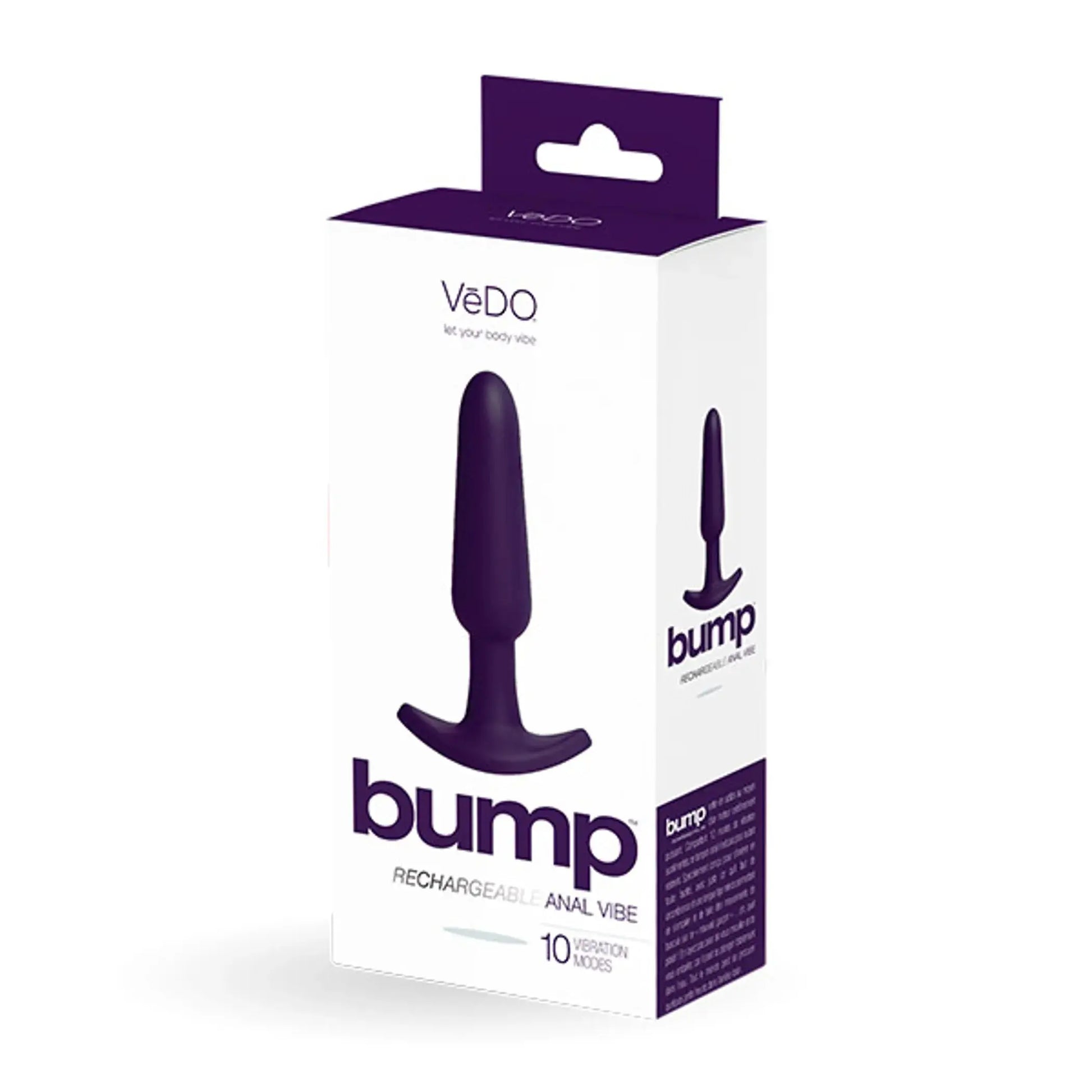 Vedo Bump Rechargeable Anal Vibe Deep Purple Vedo