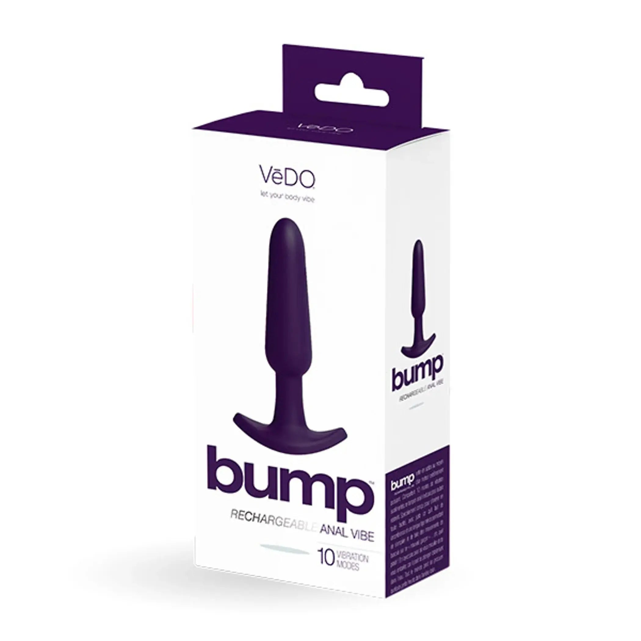 Vedo Bump Rechargeable Anal Vibe Deep Purple Vedo
