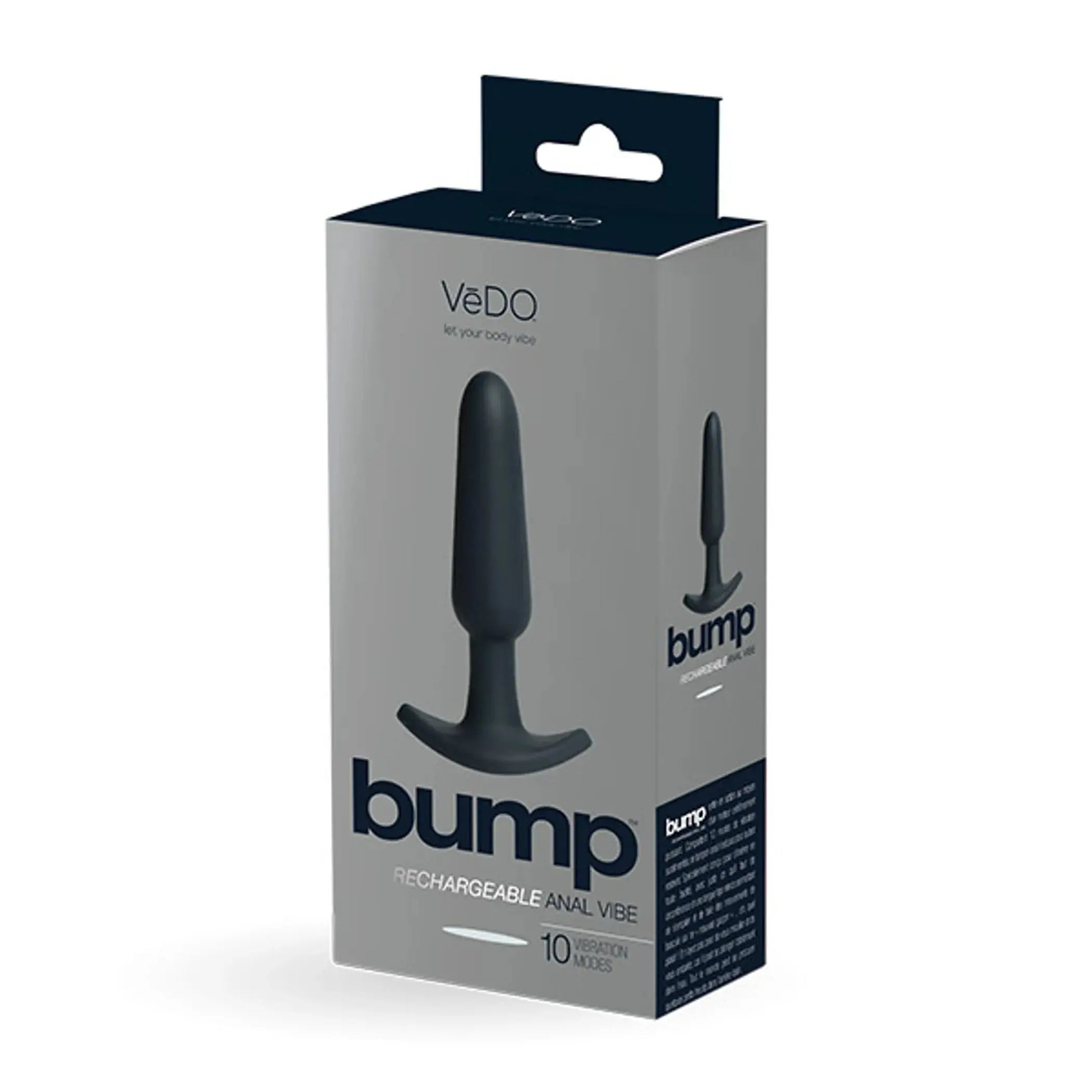 Vedo Bump Rechargeable Anal Vibe Just Black Vedo