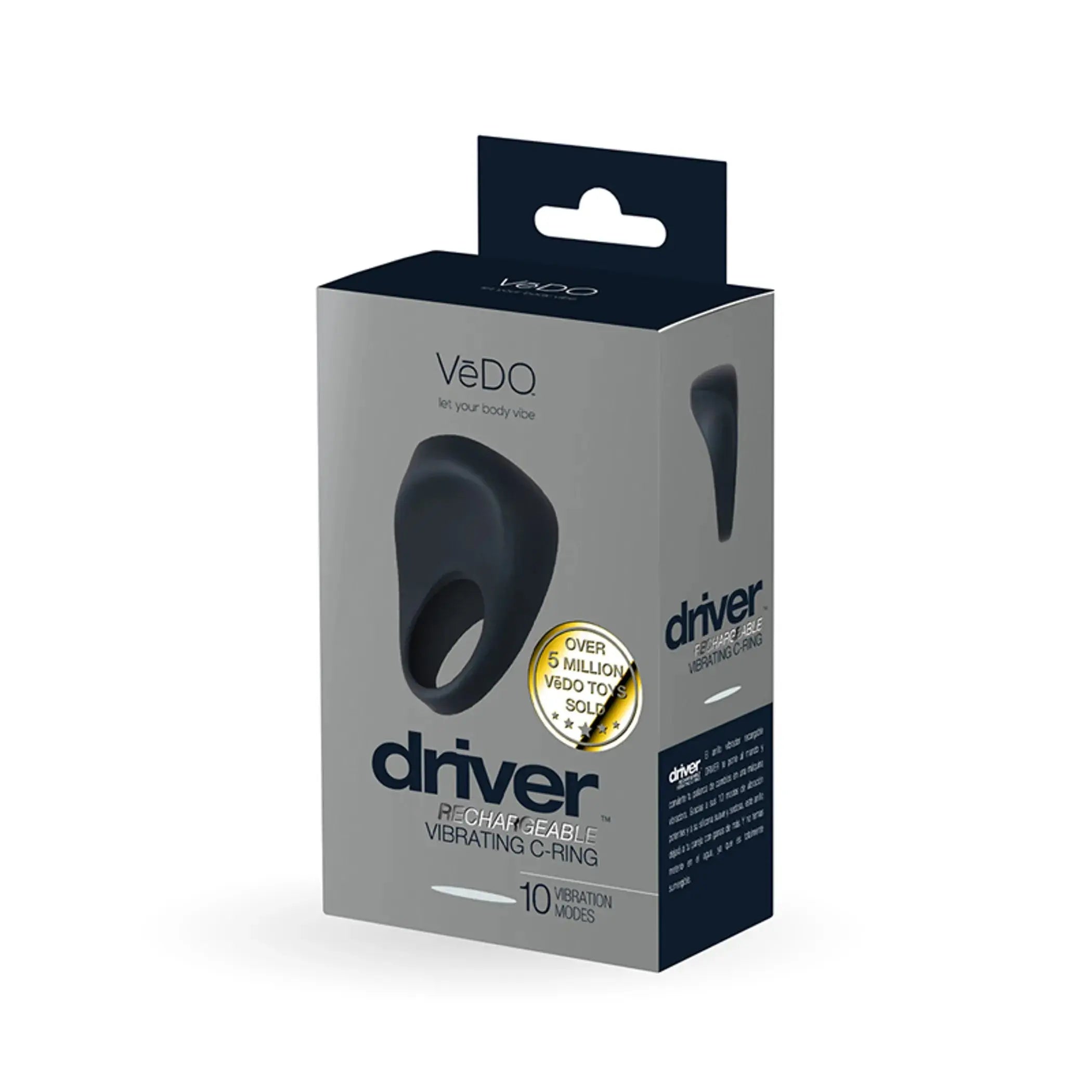 Vedo Driver Rechargeable Vibrating C-Ring Black Vedo