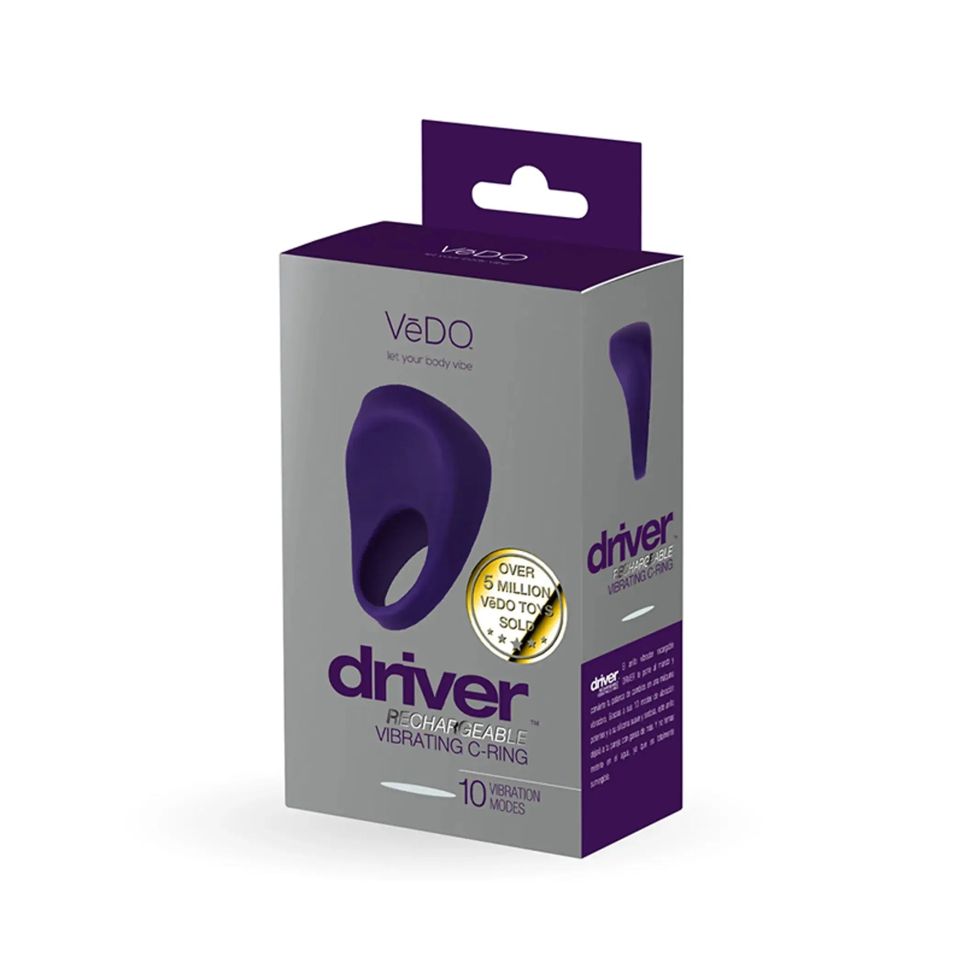 Vedo Driver Rechargeable Vibrating C-Ring Purple Vedo