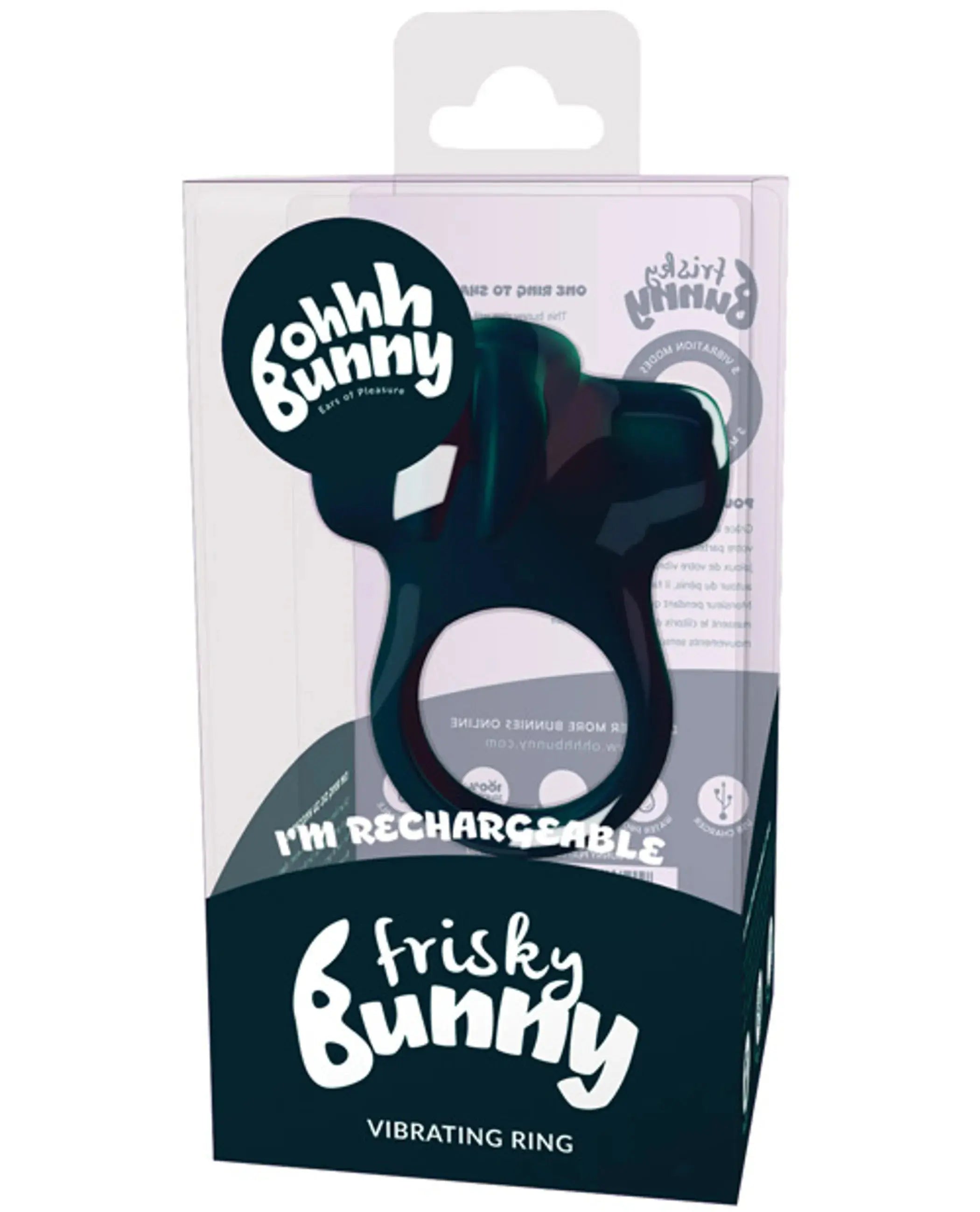 Vedo Frisky Bunny Vibrating Ring Black Vedo