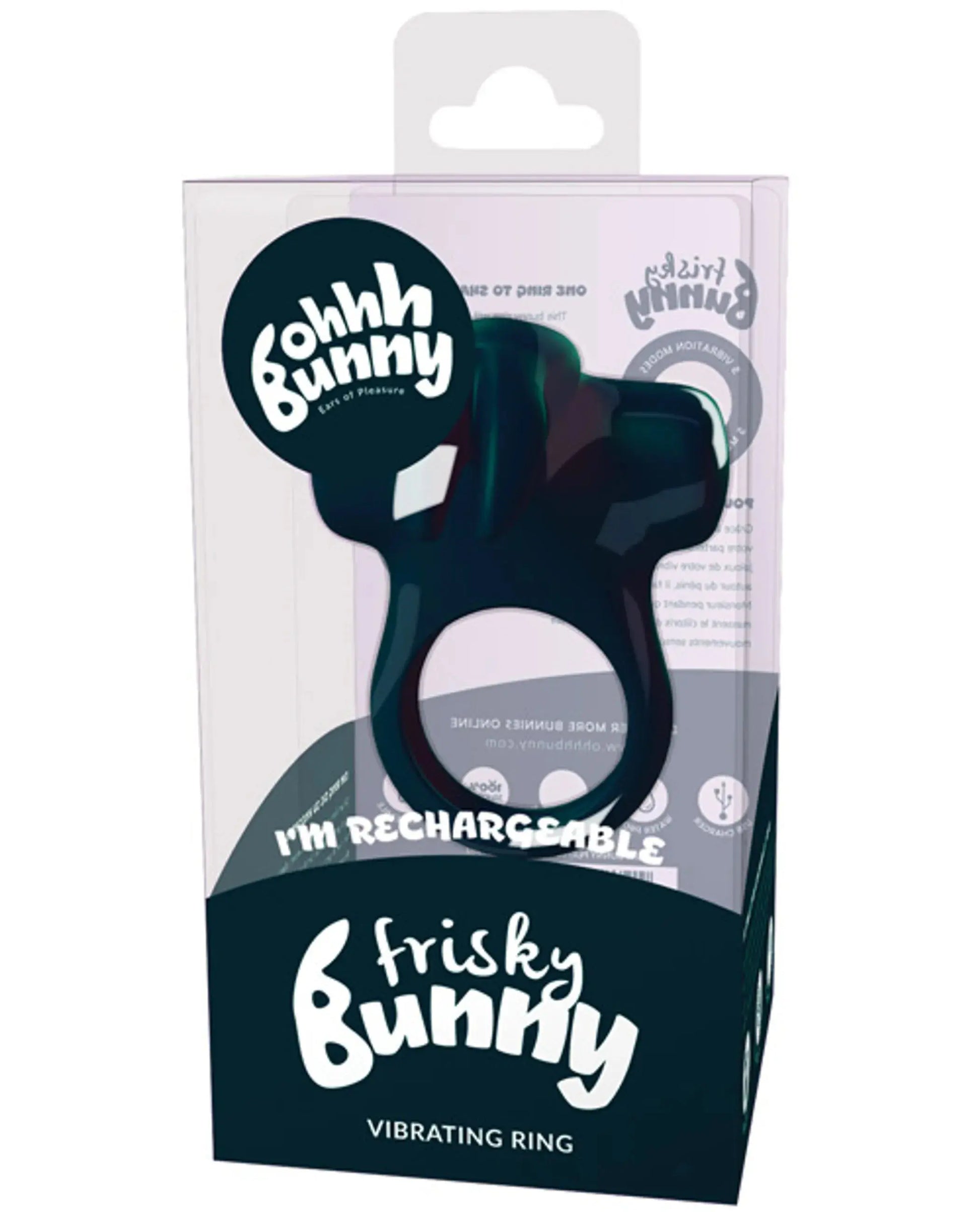 Vedo Frisky Bunny Vibrating Ring Black Vedo