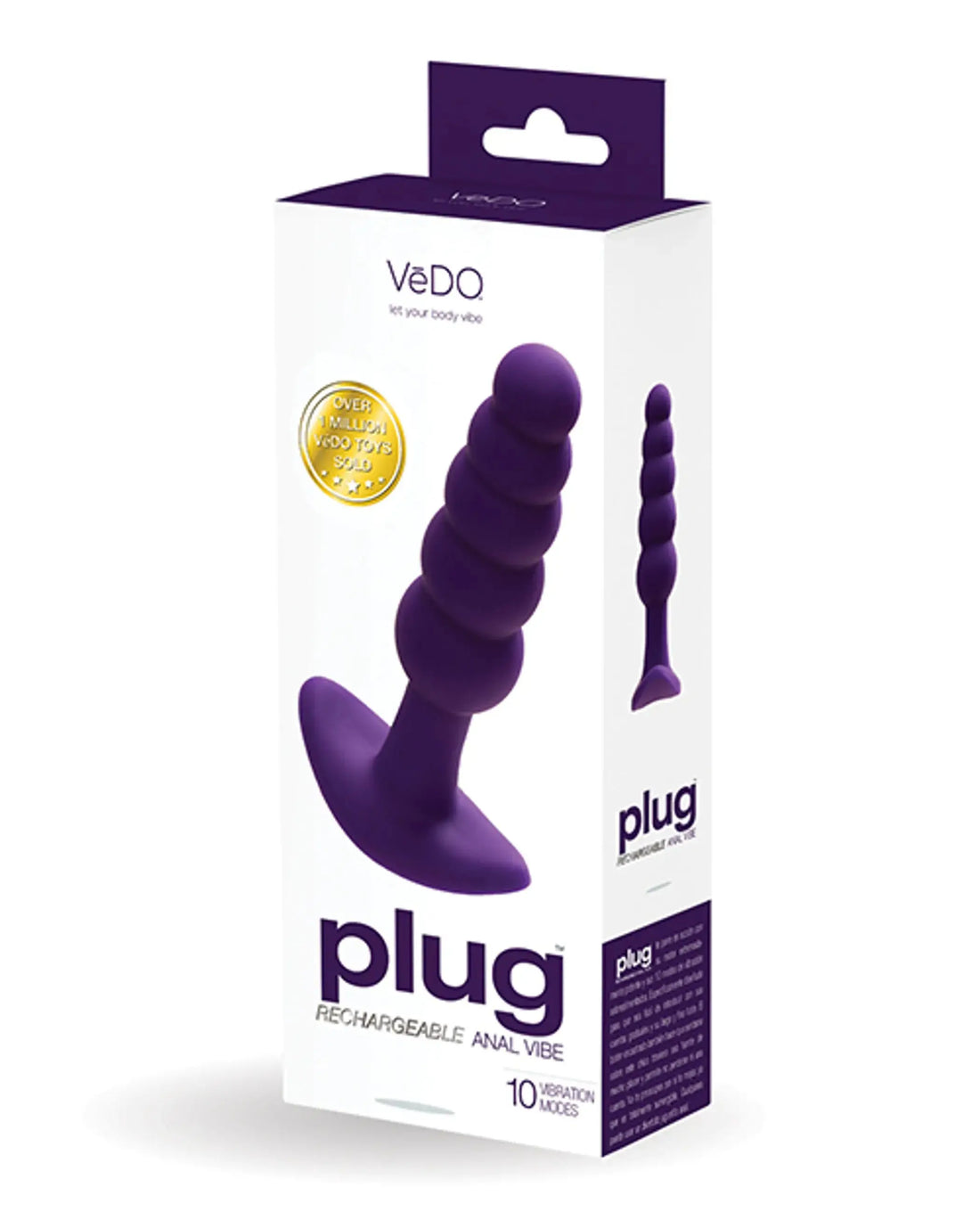Vedo Plug Rechargeable Anal Plug Deep Purple Vedo
