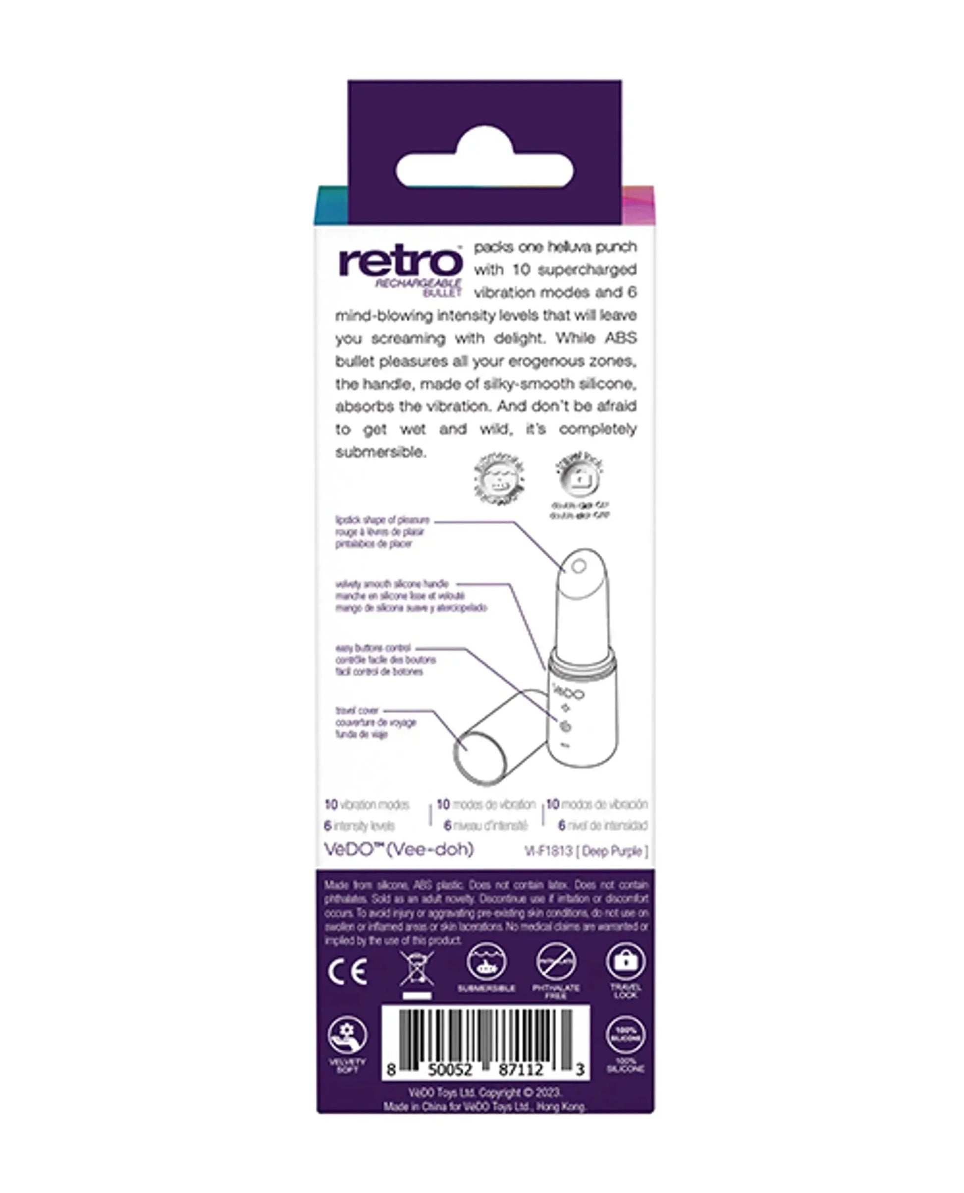 Vedo Retro Rechargeable Bullet Purple Vedo