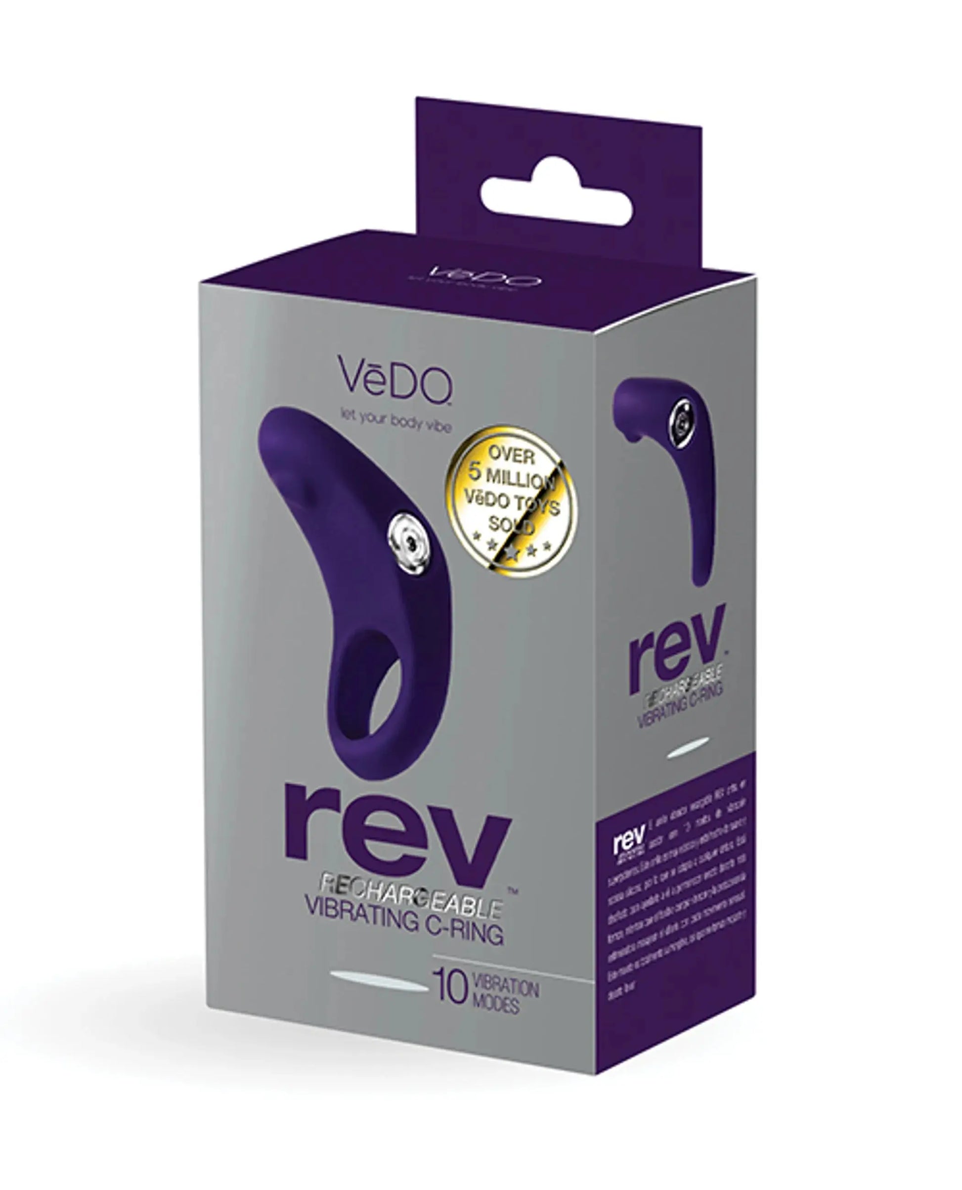 Vedo Rev Rechargeable C-Ring Vibrating Purple Vedo