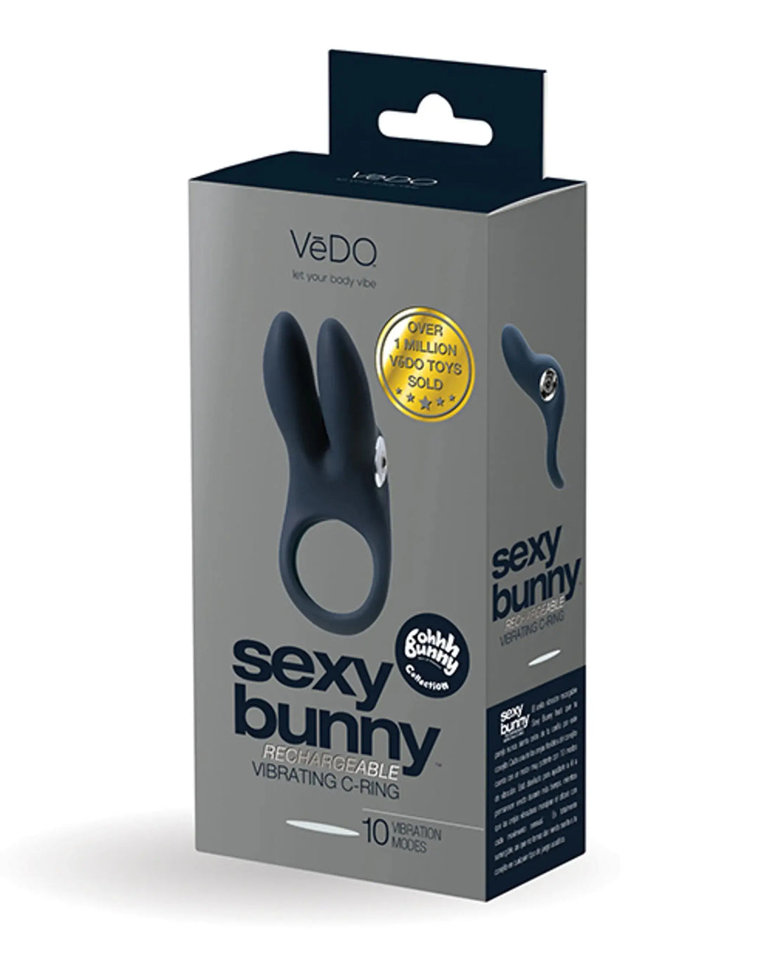 Vedo Sexy Bunny Rechargeable Ring Black Pearl Vedo