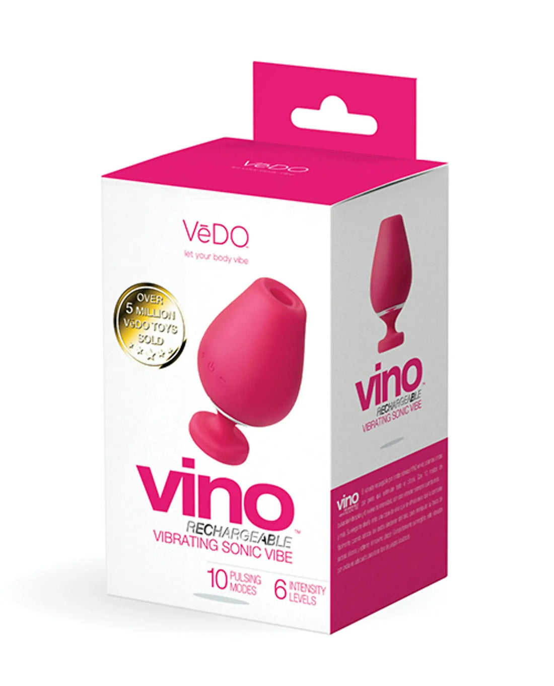 Vedo Vino Vibrating Sonic Vibe Pink Vedo