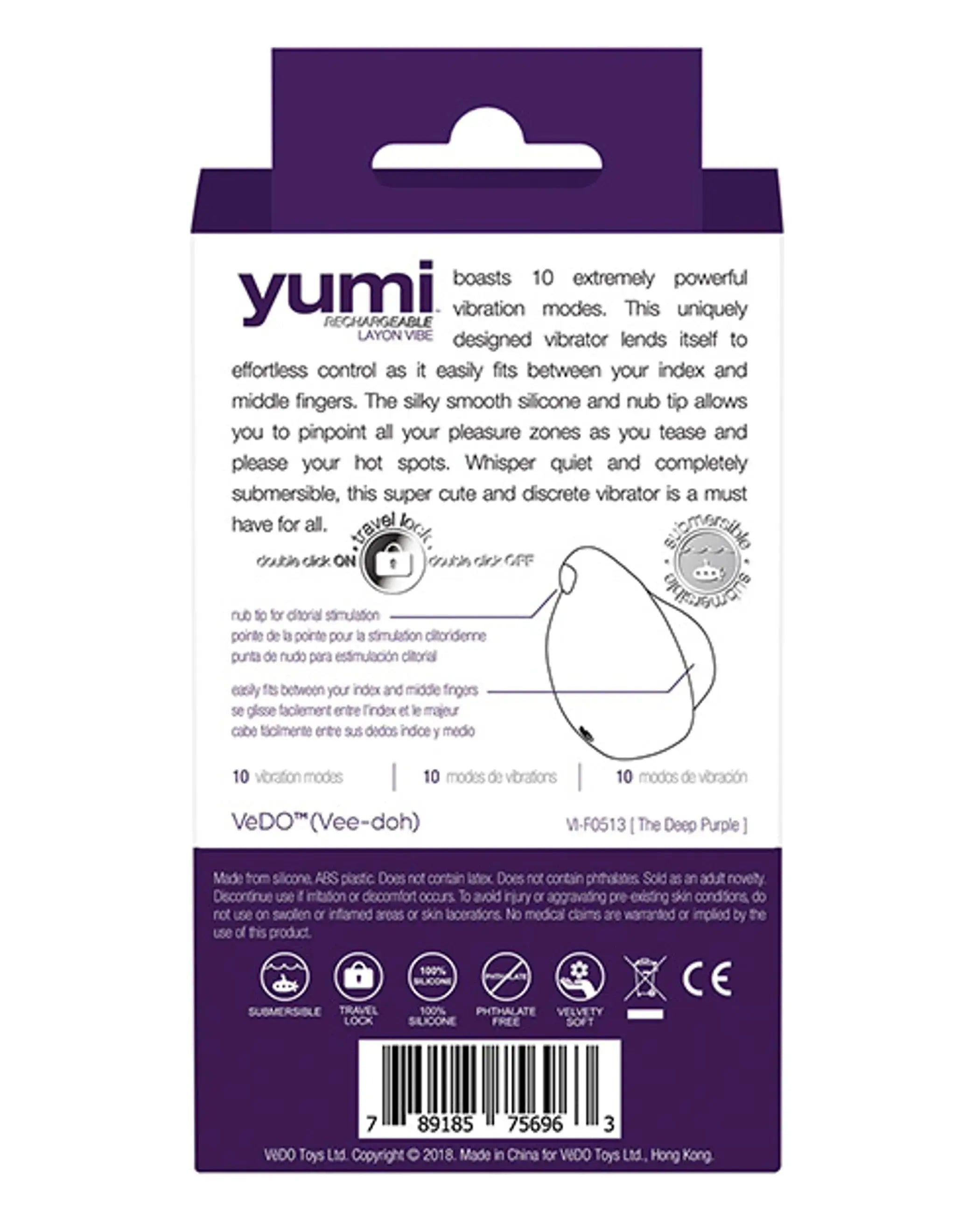 Vedo Yumi Rechargeable Vibe Deep Purple Vedo
