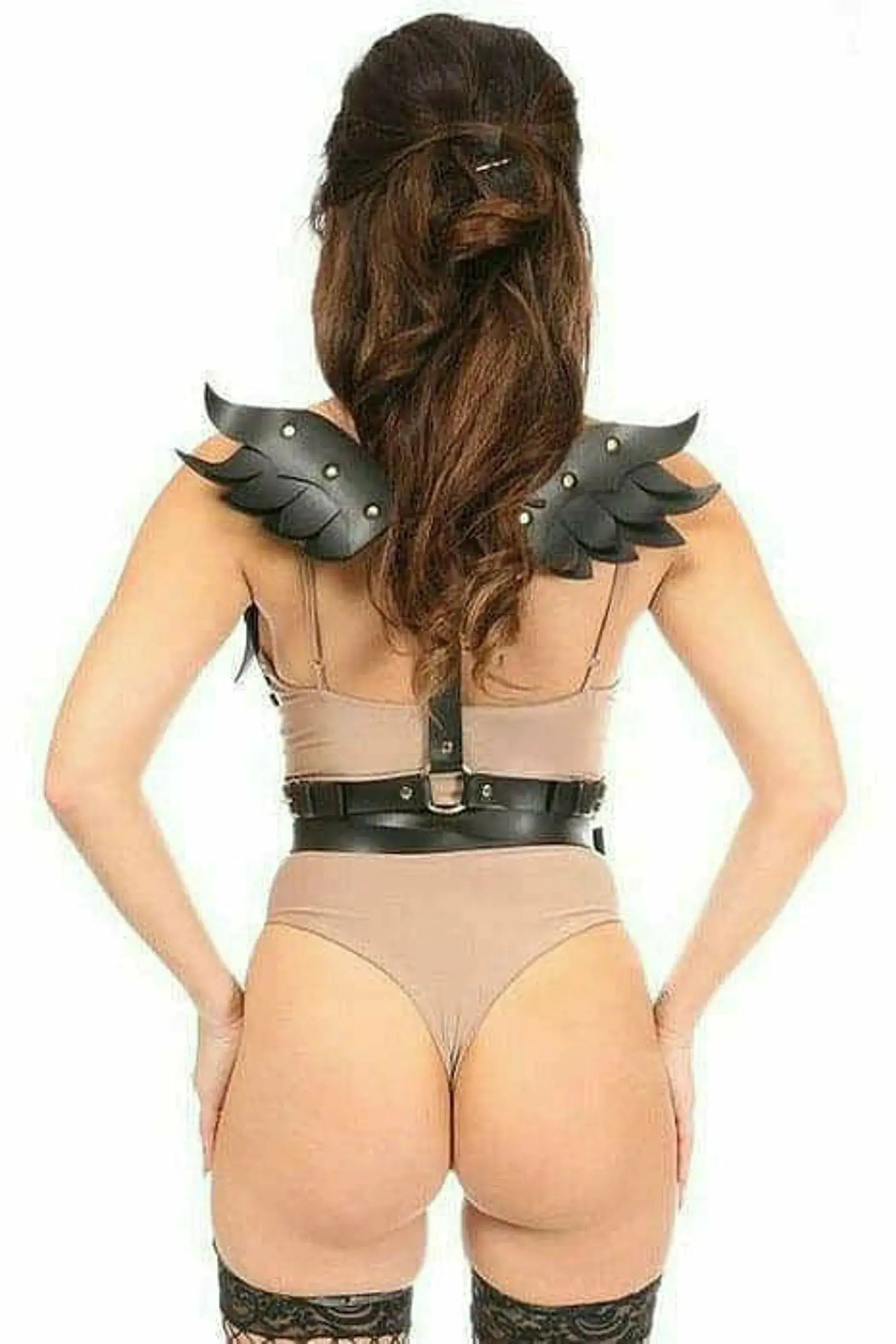 Vegan Leather Angel Wing Body Harness Daisy Corsets