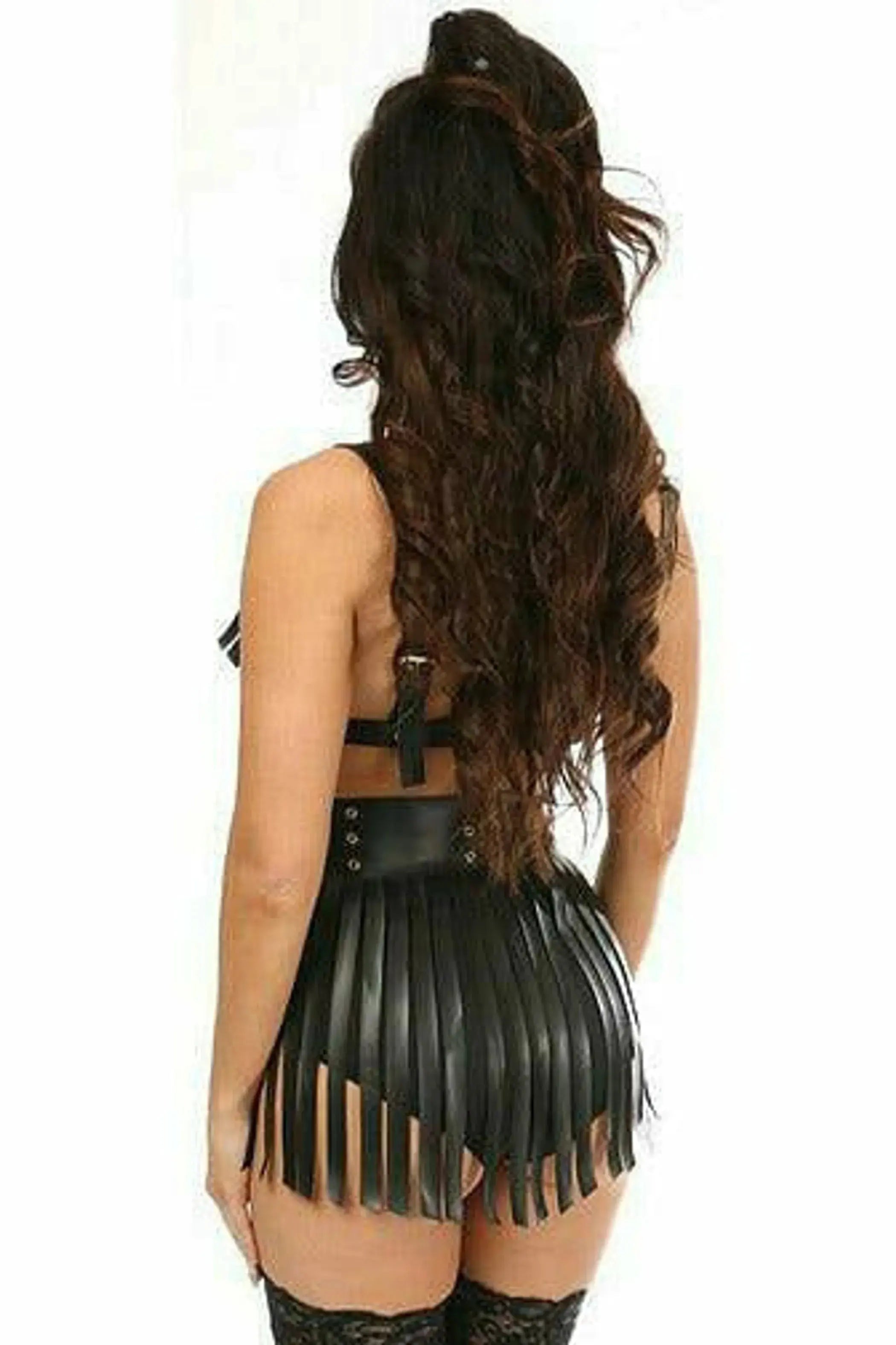 Vegan Leather Fringe Bra Harness Daisy Corsets