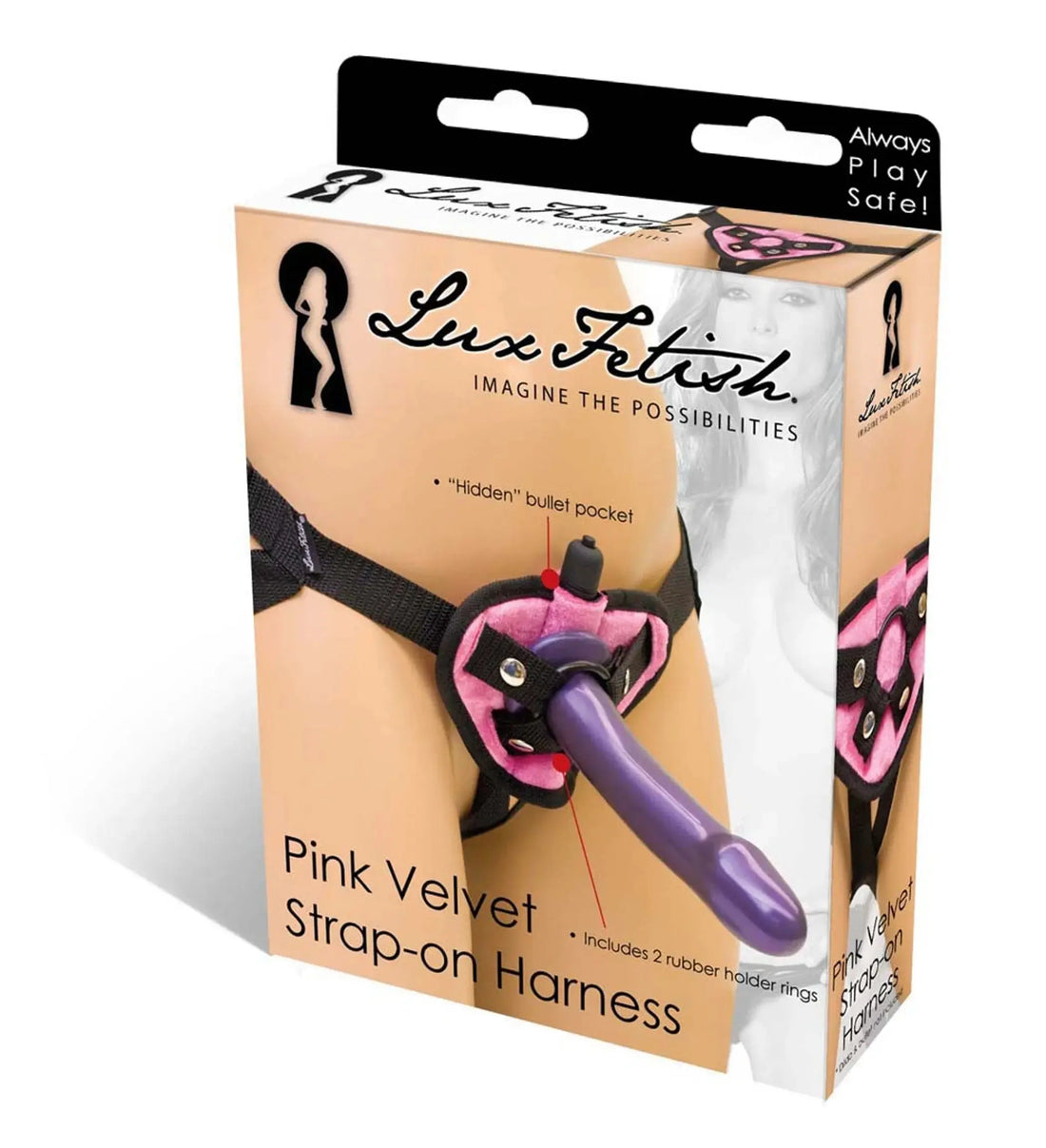 VELVET KNIT STRAP ON HARNESS PINK Electric / Hustler Lingerie