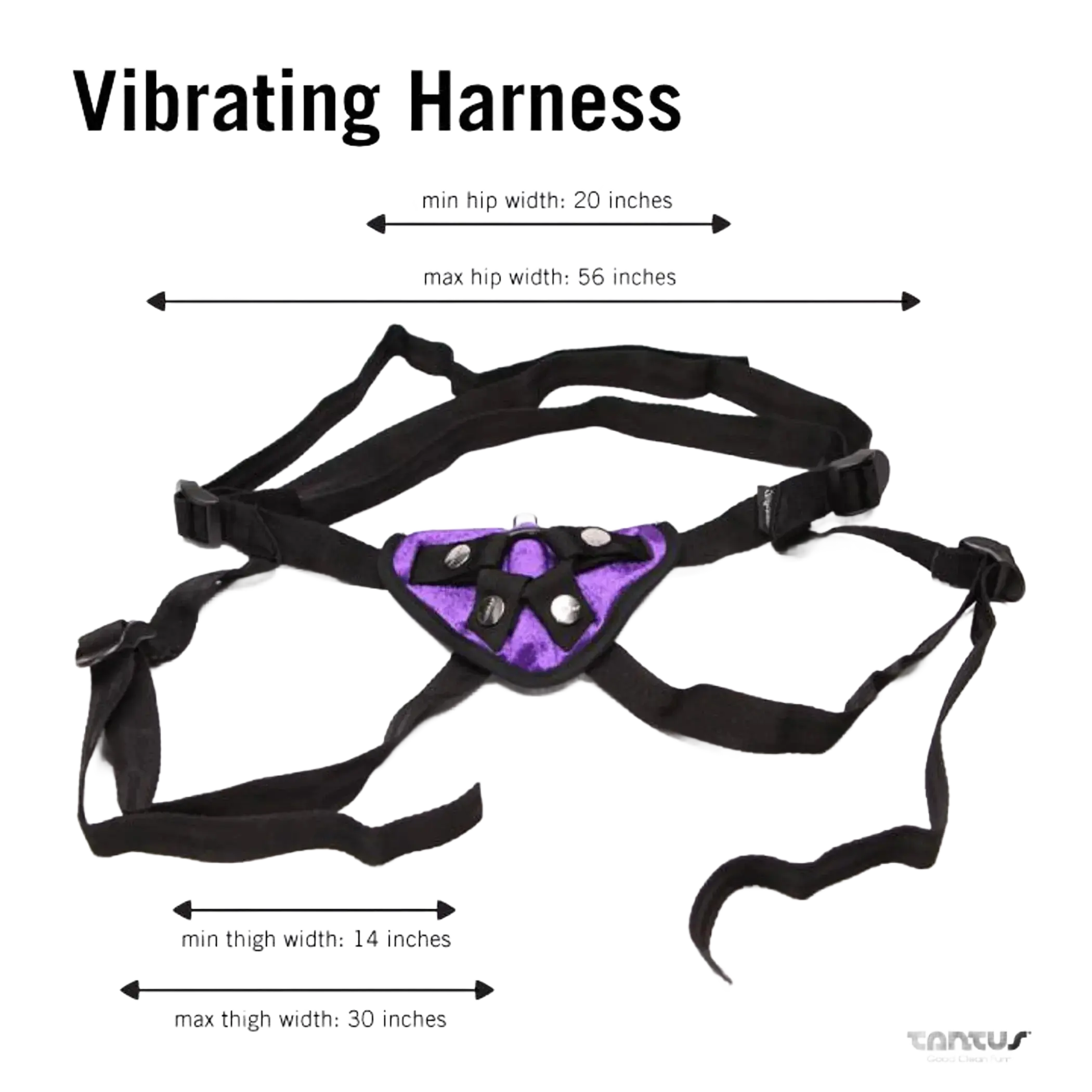 VELVET VIBRATING HARNESS PURPLE Tantus