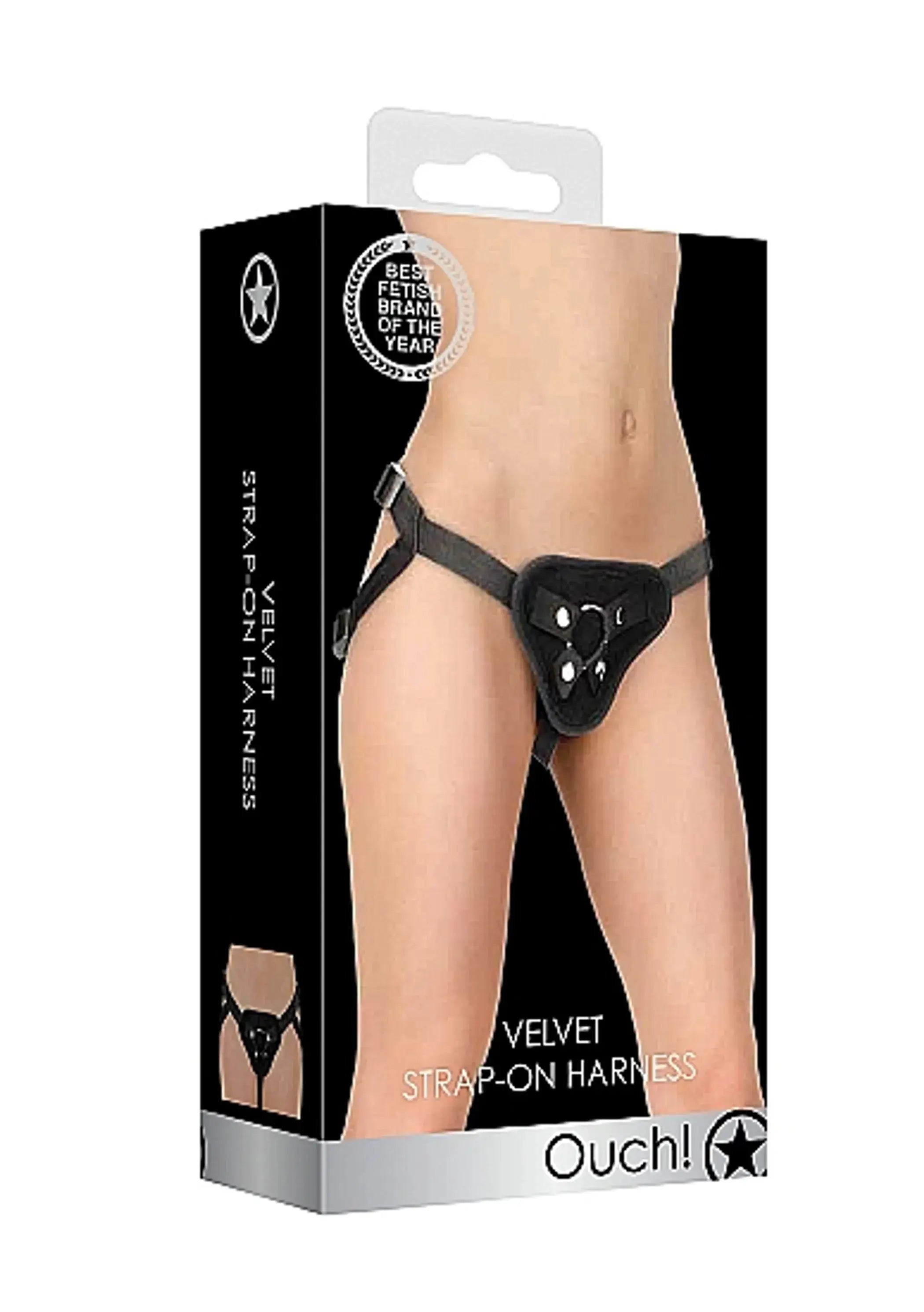 Velvet & Velcro Harness with Adjustable O-Ring in Black SHOTS AMERICA