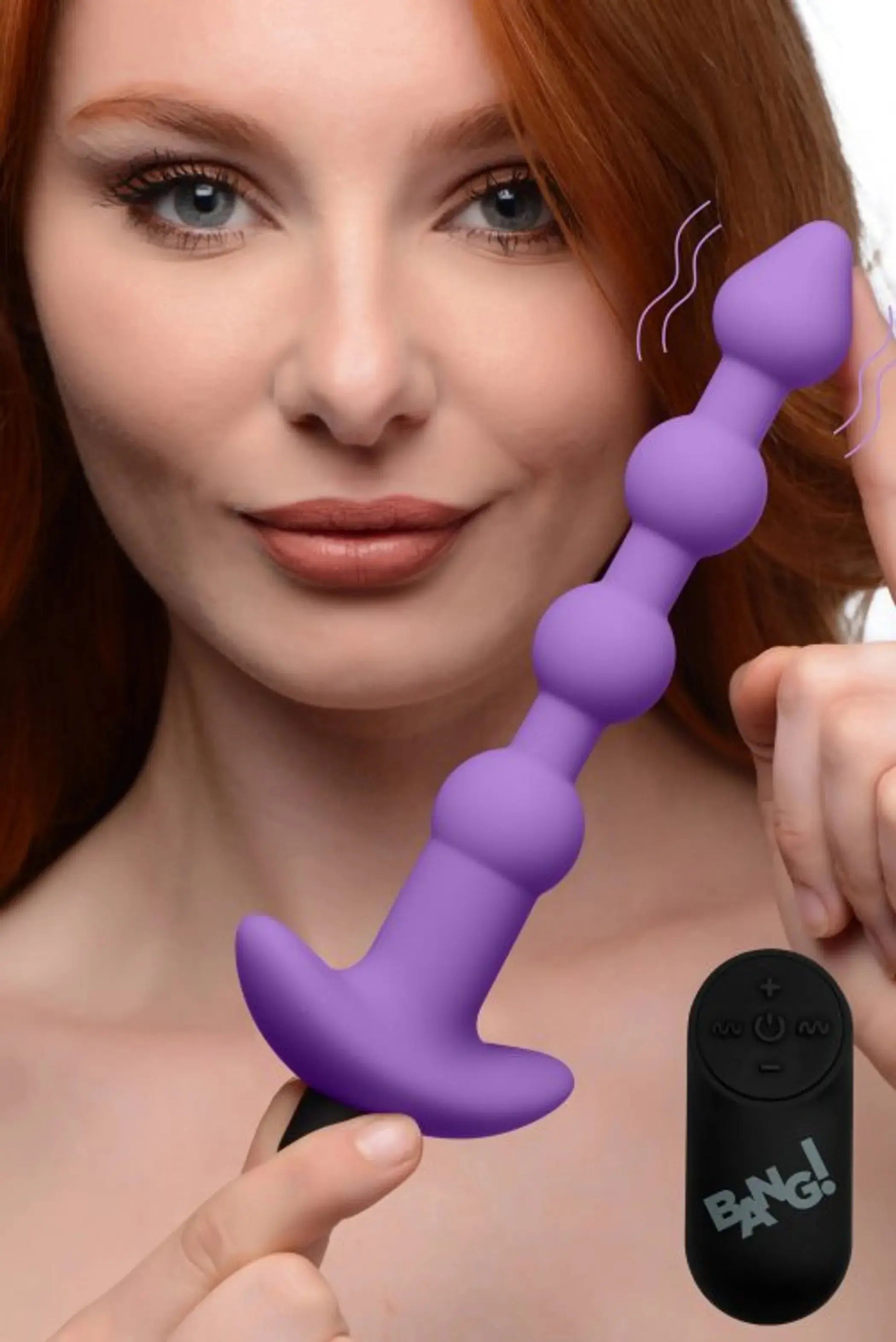 Vibrating Silicone Anal Beads With Remote - Purple XR Brands