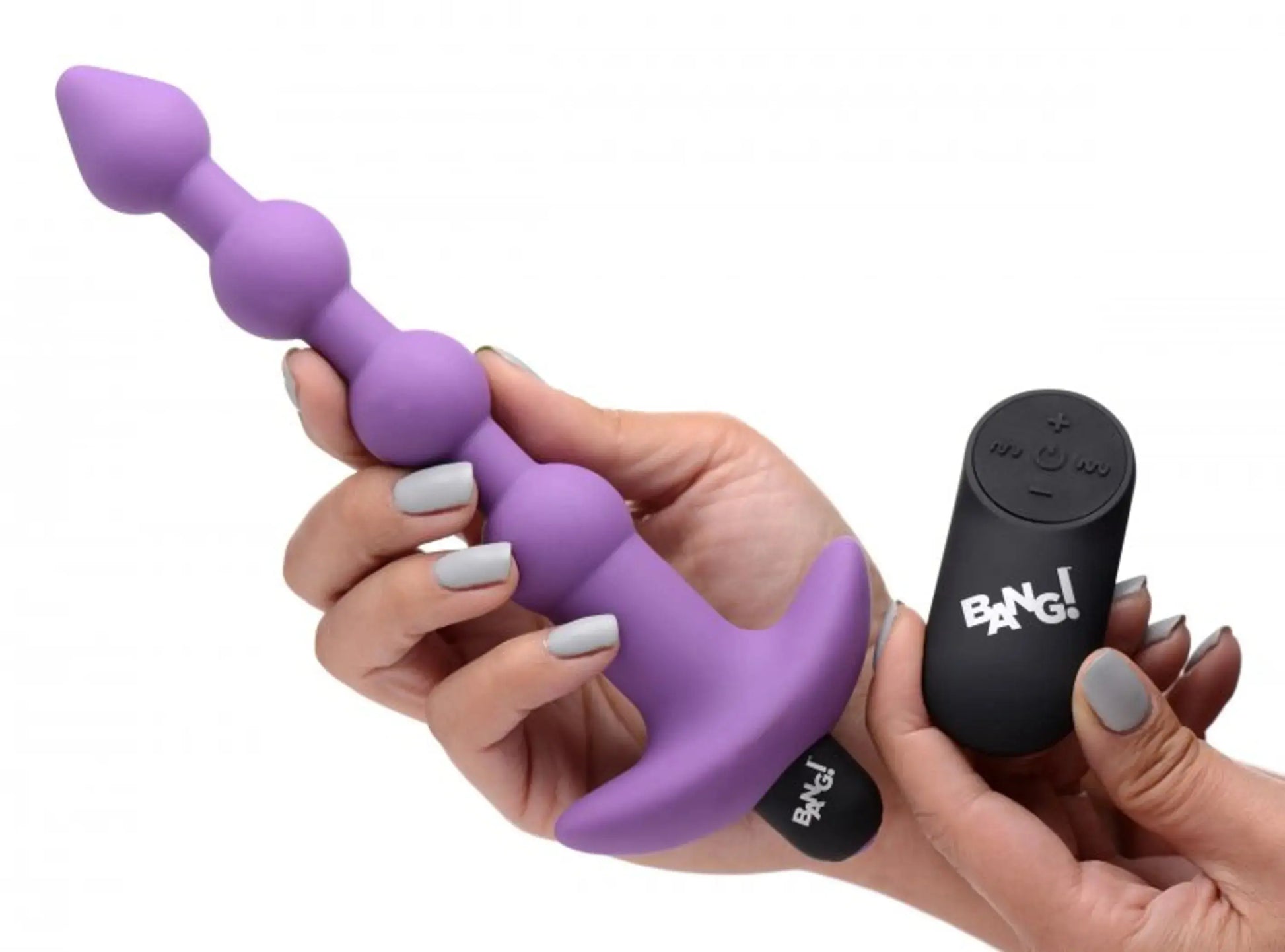 Vibrating Silicone Anal Beads With Remote - Purple XR Brands