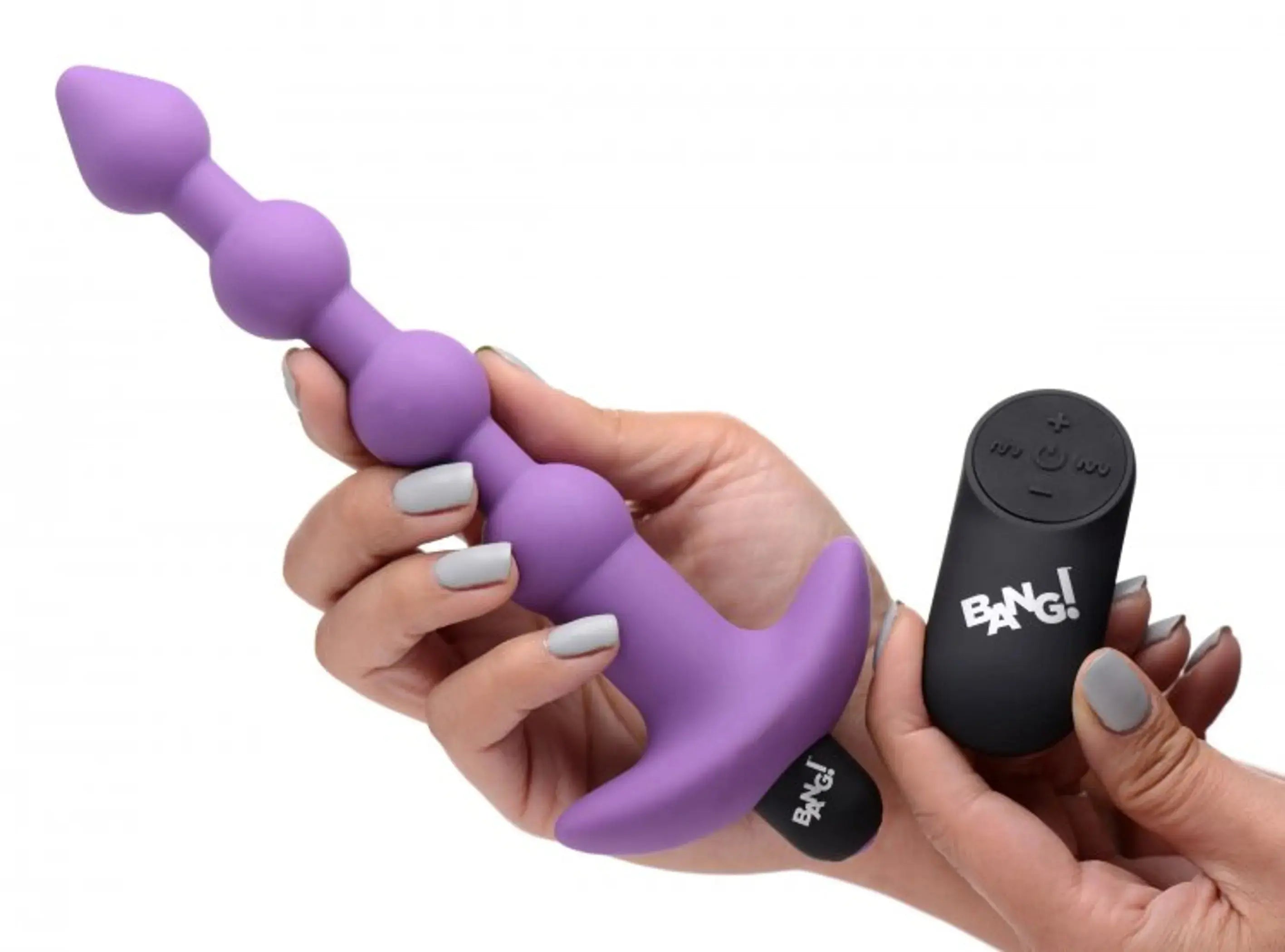Vibrating Silicone Anal Beads With Remote - Purple XR Brands