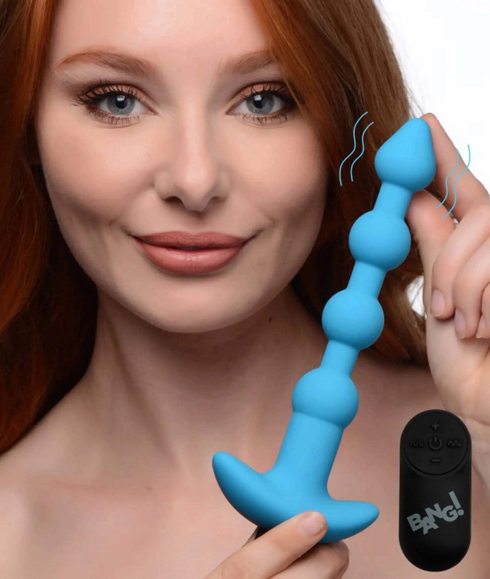 Vibrating Silicone Anal Beads with Remote - Blue XR Brands