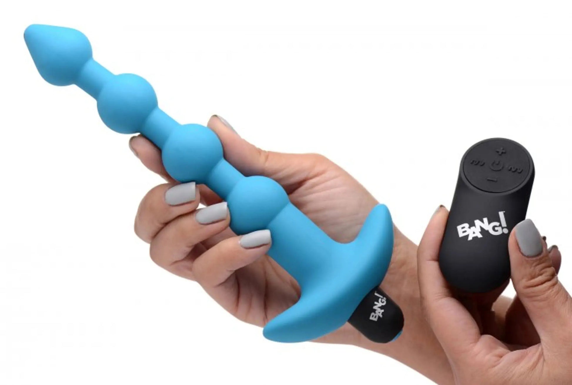 Vibrating Silicone Anal Beads with Remote - Blue XR Brands
