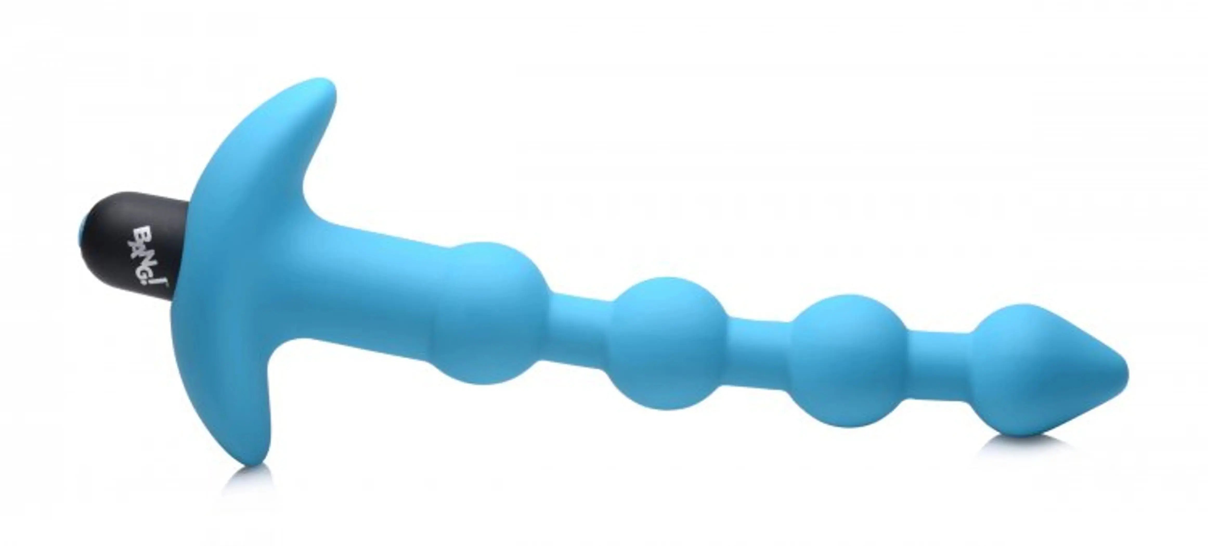 Vibrating Silicone Anal Beads with Remote - Blue XR Brands
