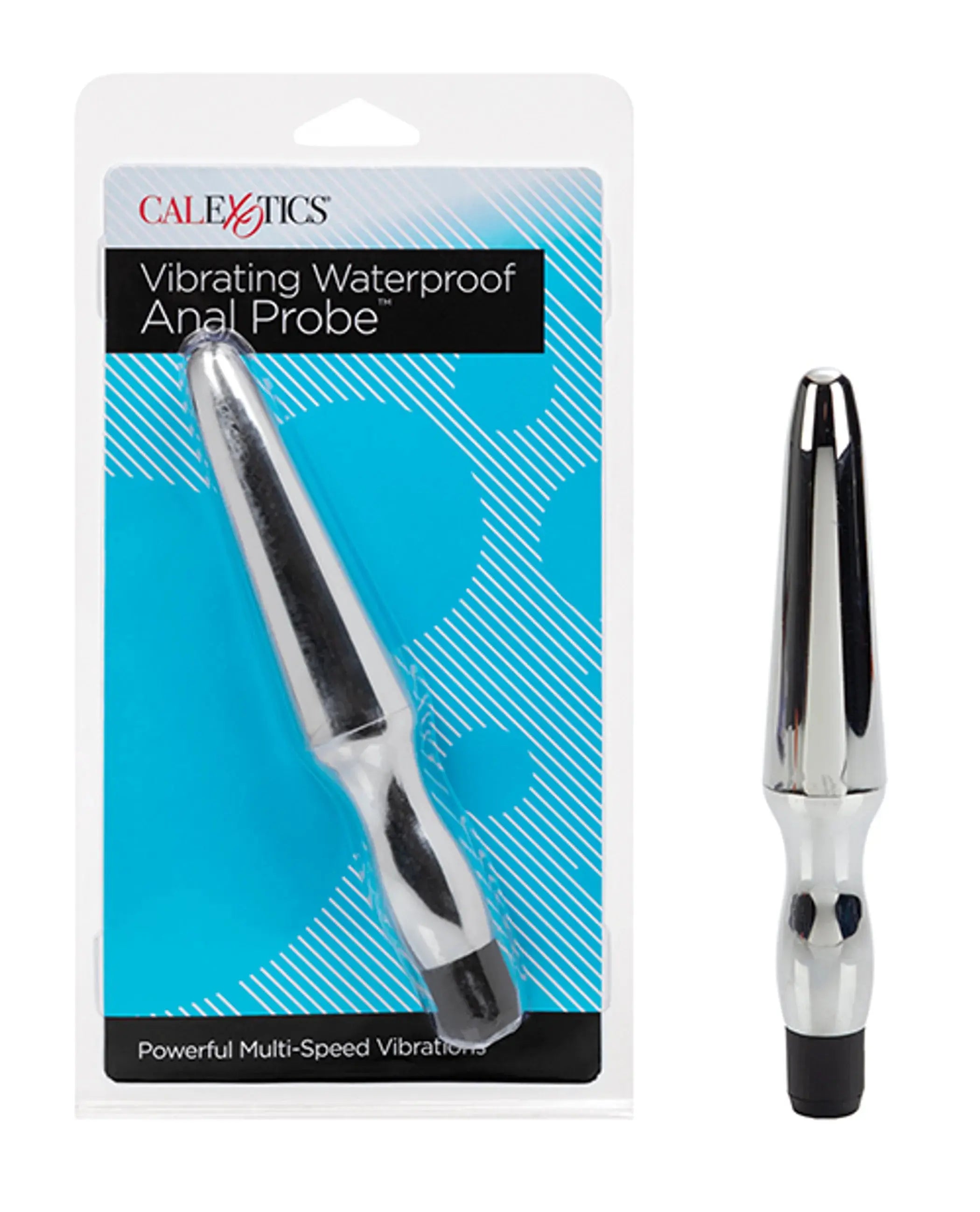Vibrating Waterproof Anal Probe Silver California Exotic Novelties