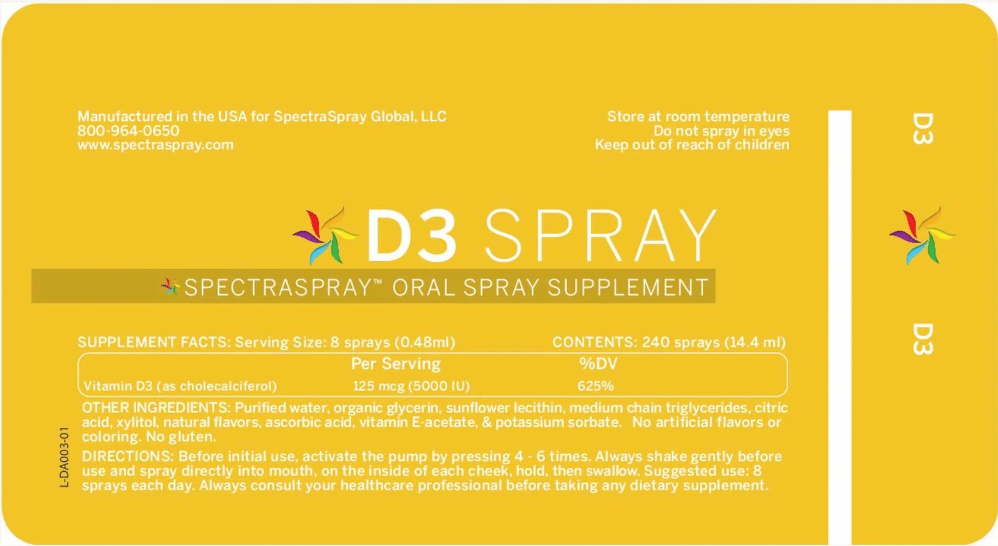 Vitamin D3 Oral Spray Vitamin by SpectraSpray SpectraSpray Global