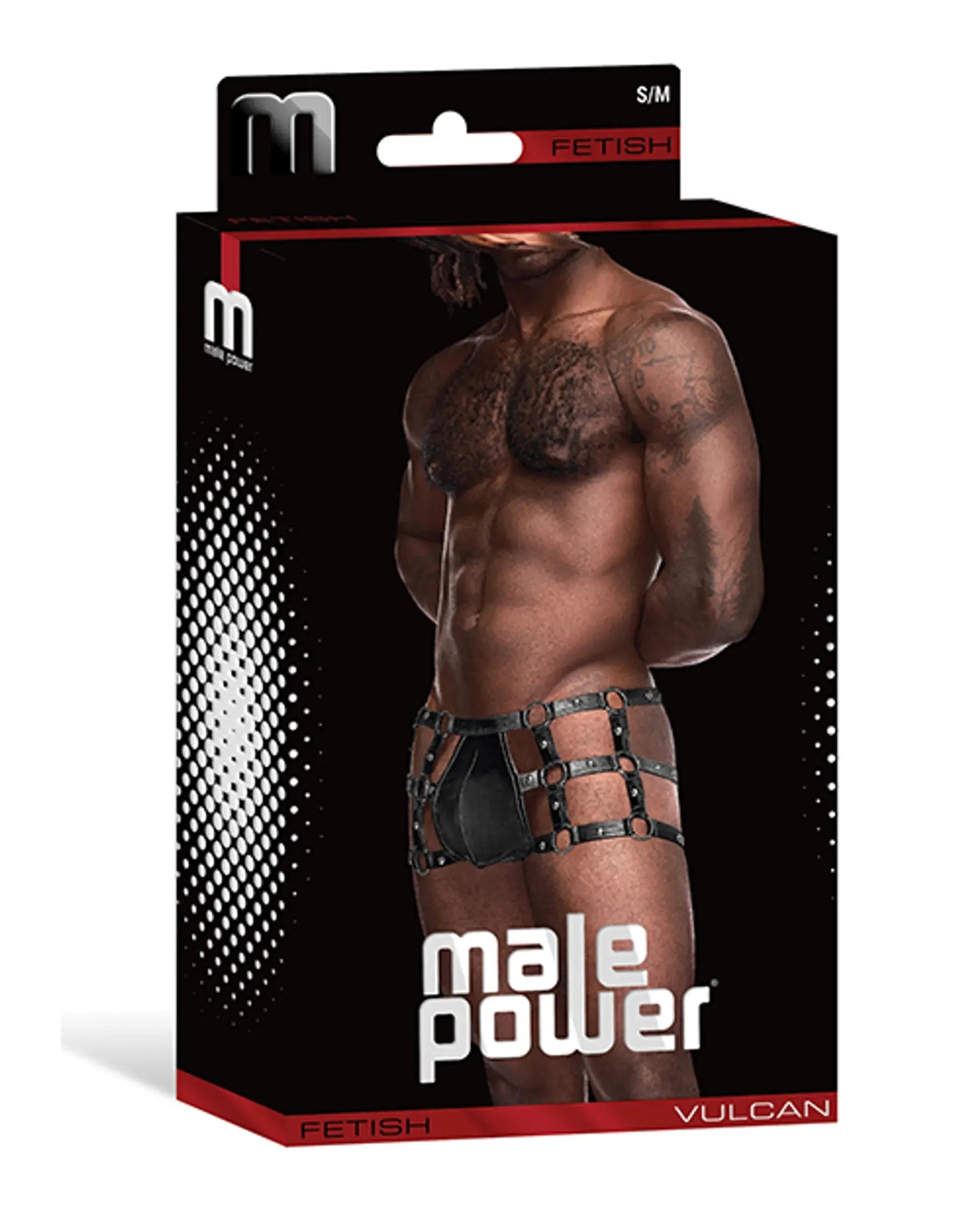 Vulcan Studded Harness Black L/XL Male Power Lingerie