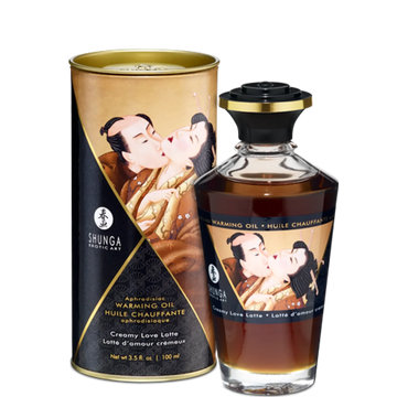Warming Massage Oil Creamy Love Latte 3.5 oz Shunga