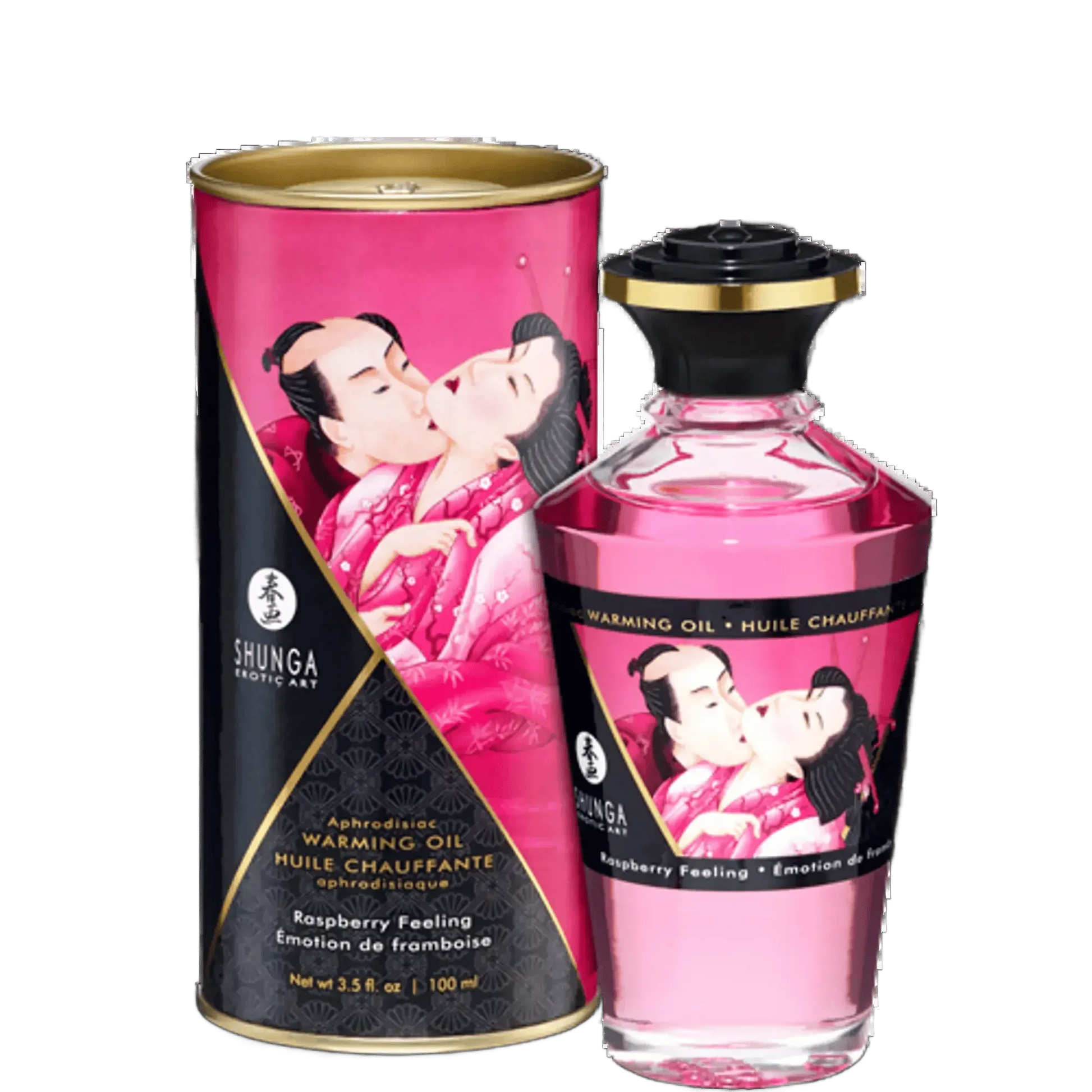 WARMING MASSAGE OIL RASPBERRY FEELING 3.5 OZ Shunga