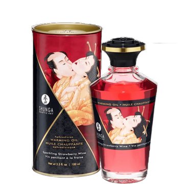 WARMING MASSAGE OIL SPARKLING STRAWBERRY WINE 3.5 OZ Shunga