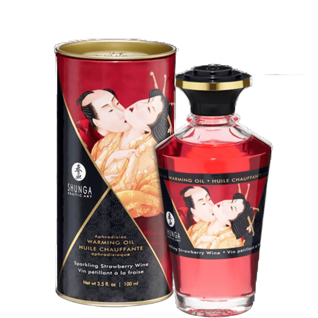 WARMING MASSAGE OIL SPARKLING STRAWBERRY WINE 3.5 OZ Shunga