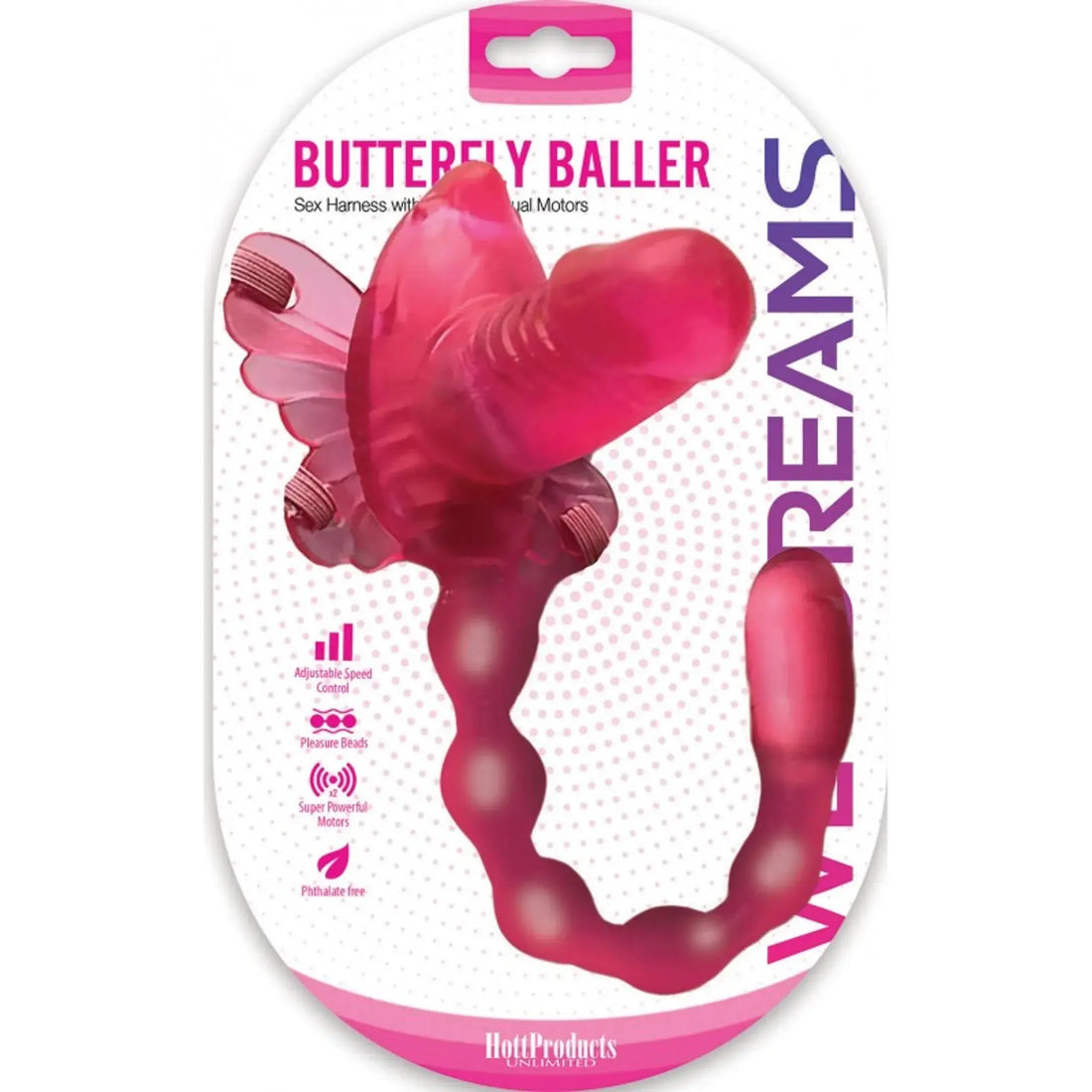 Wet Dreams Butterfly Baller Harness With Dildo And Dual Motors HOTT Products