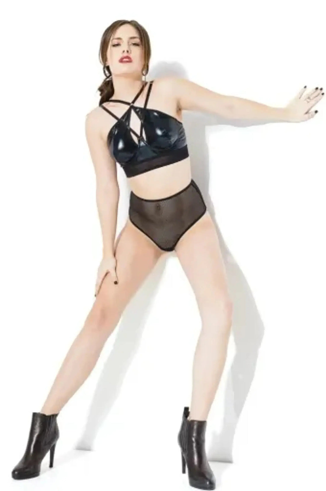 Wetlook Bra in Black Coquette
