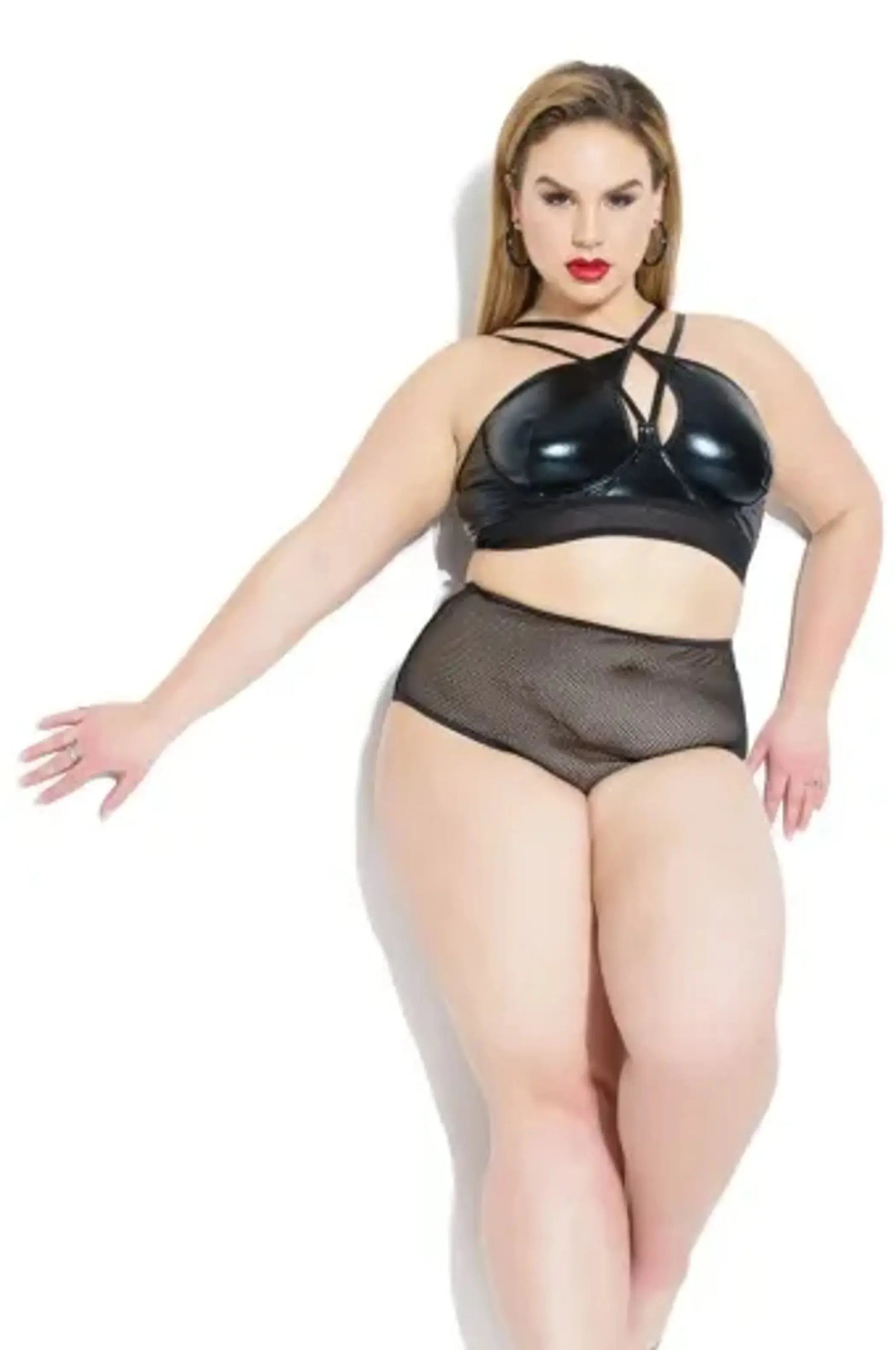Wetlook Bra in Black Coquette