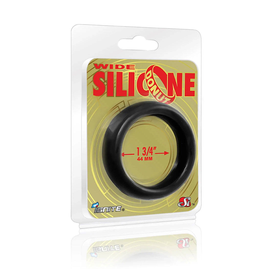 Wide Silicone Donut Cock Ring Black 1.75 Inch SI Novelties