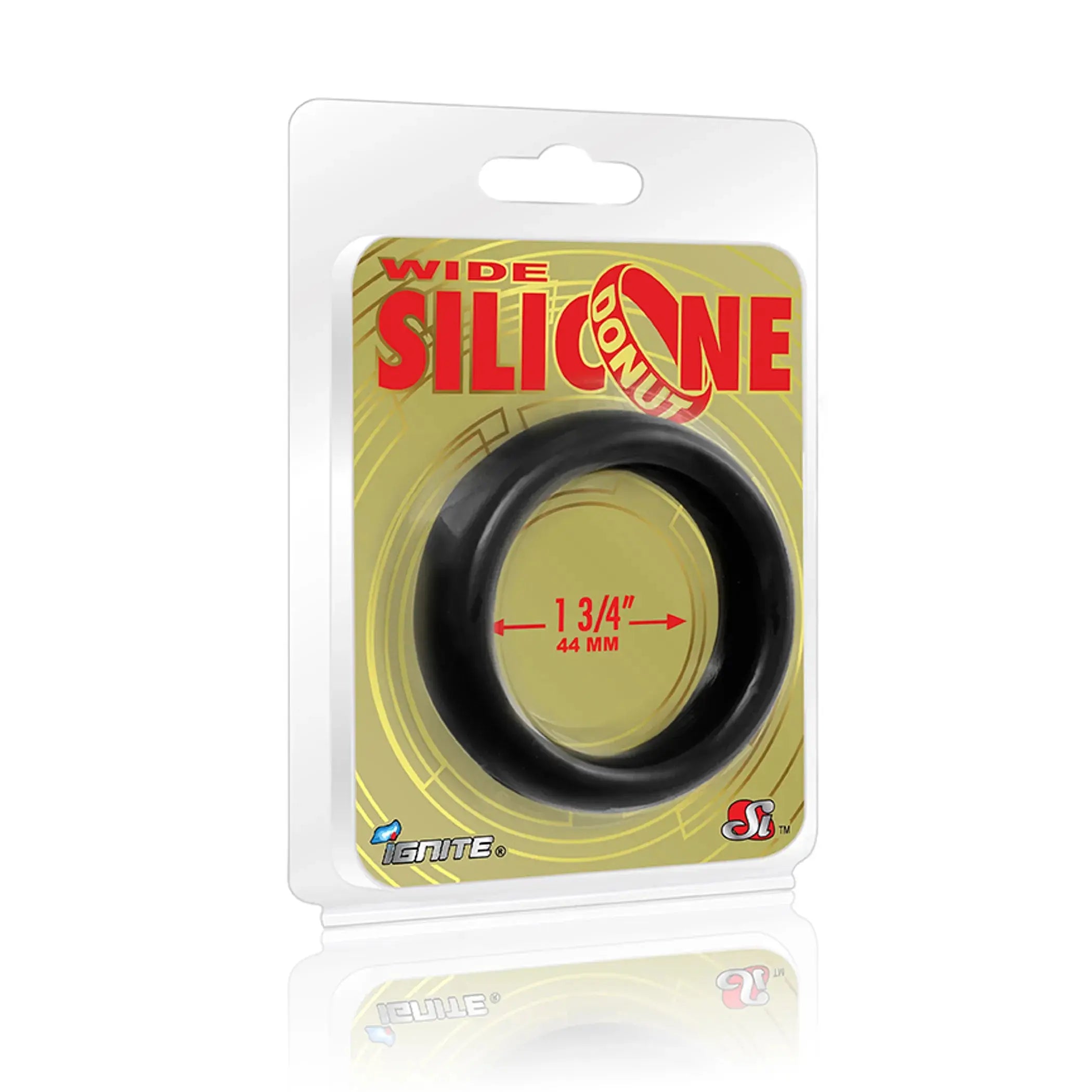 Wide Silicone Donut Cock Ring Black 1.75 Inch SI Novelties