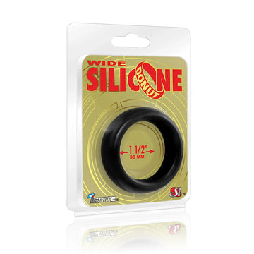 Wide Silicone Donut Ring Black 1.5 Inch SI Novelties