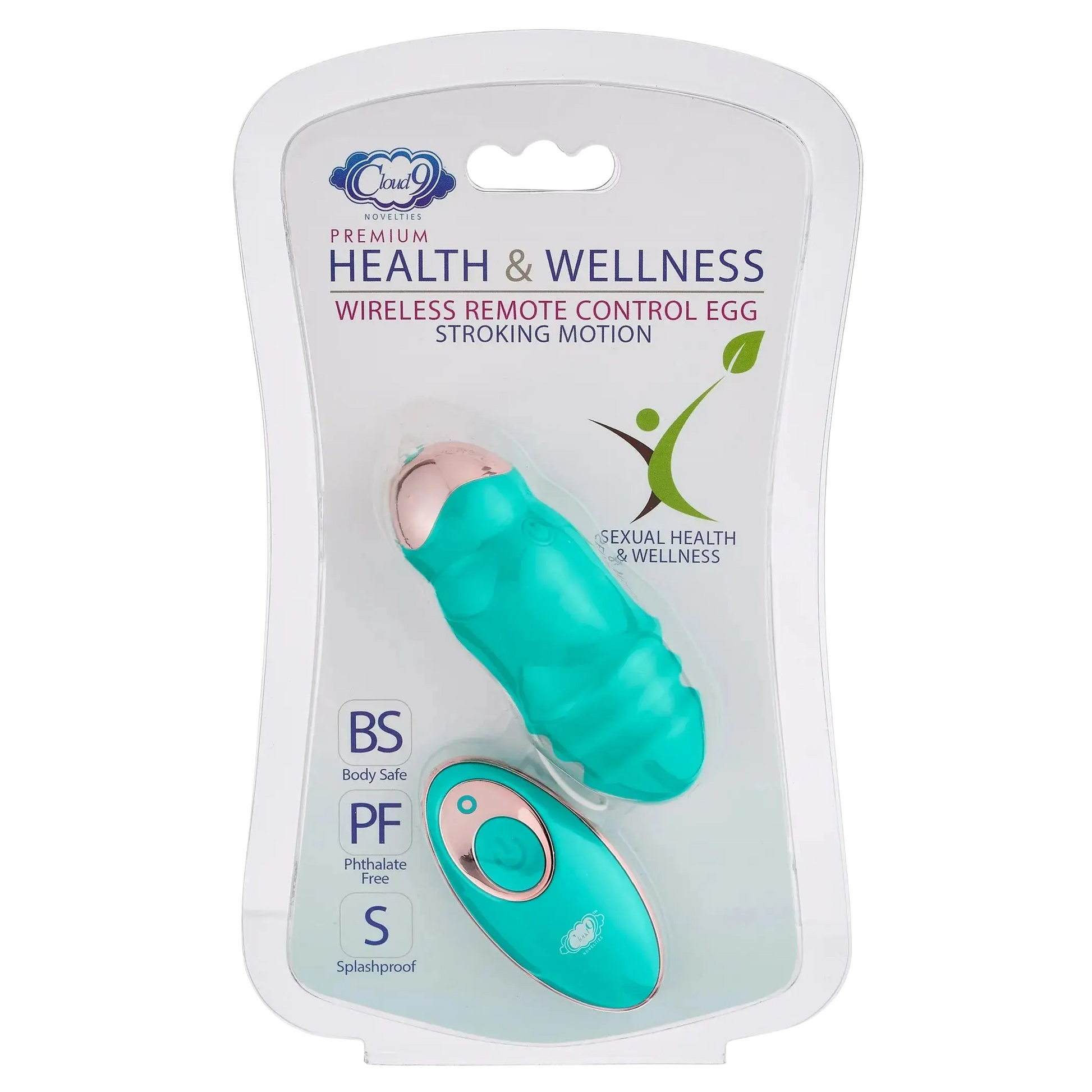 CLOUD 9 HEALTH & WELLNESS WIRELESS REMOTE CONTROL EGG W/ STROKING MOTION TEAL Cloud 9 Novelties